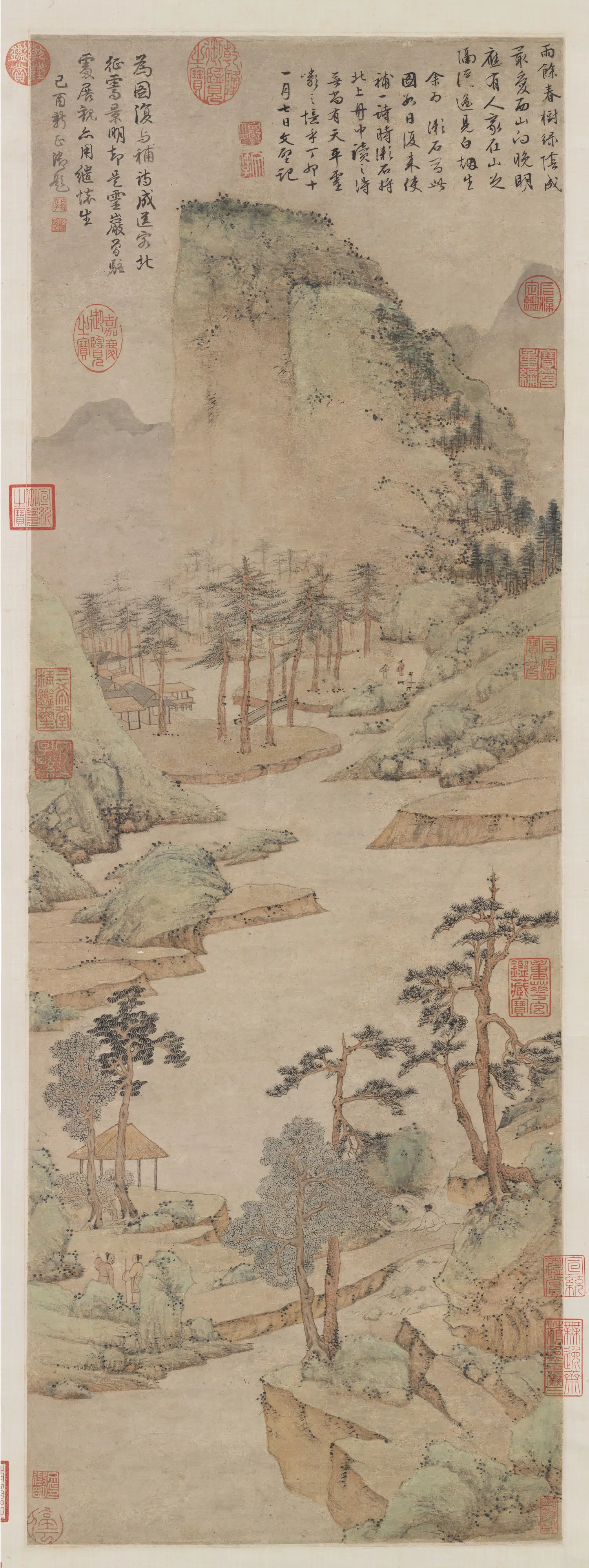 明朝【文征明徵明】《雨余春树图轴》