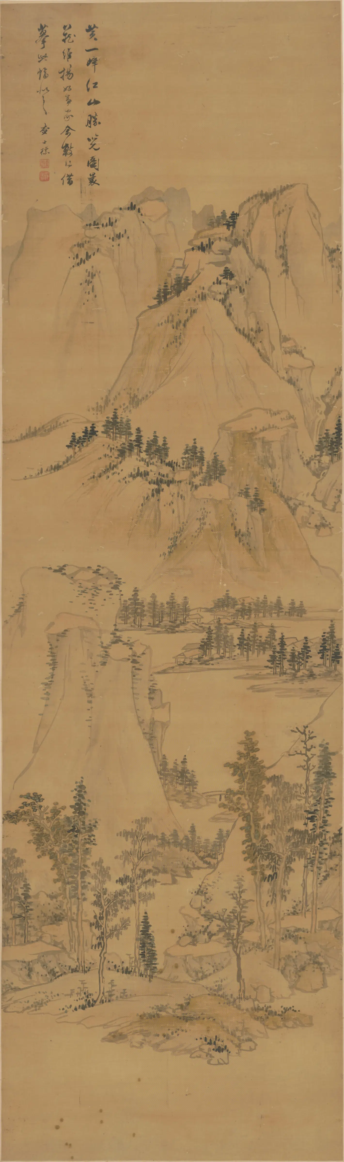 清代【查士标】《江山胜览图轴》