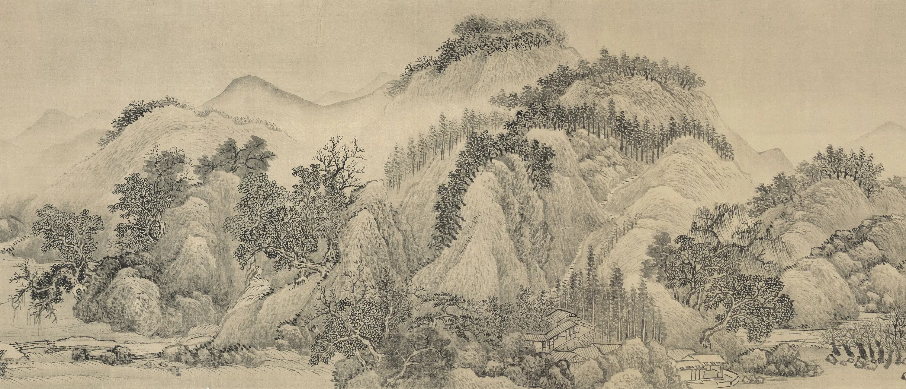 清代【王翚】《仿范宽溪山行旅图卷》 第2张 清代【王翚】《仿范宽溪山行旅图卷》 第2张