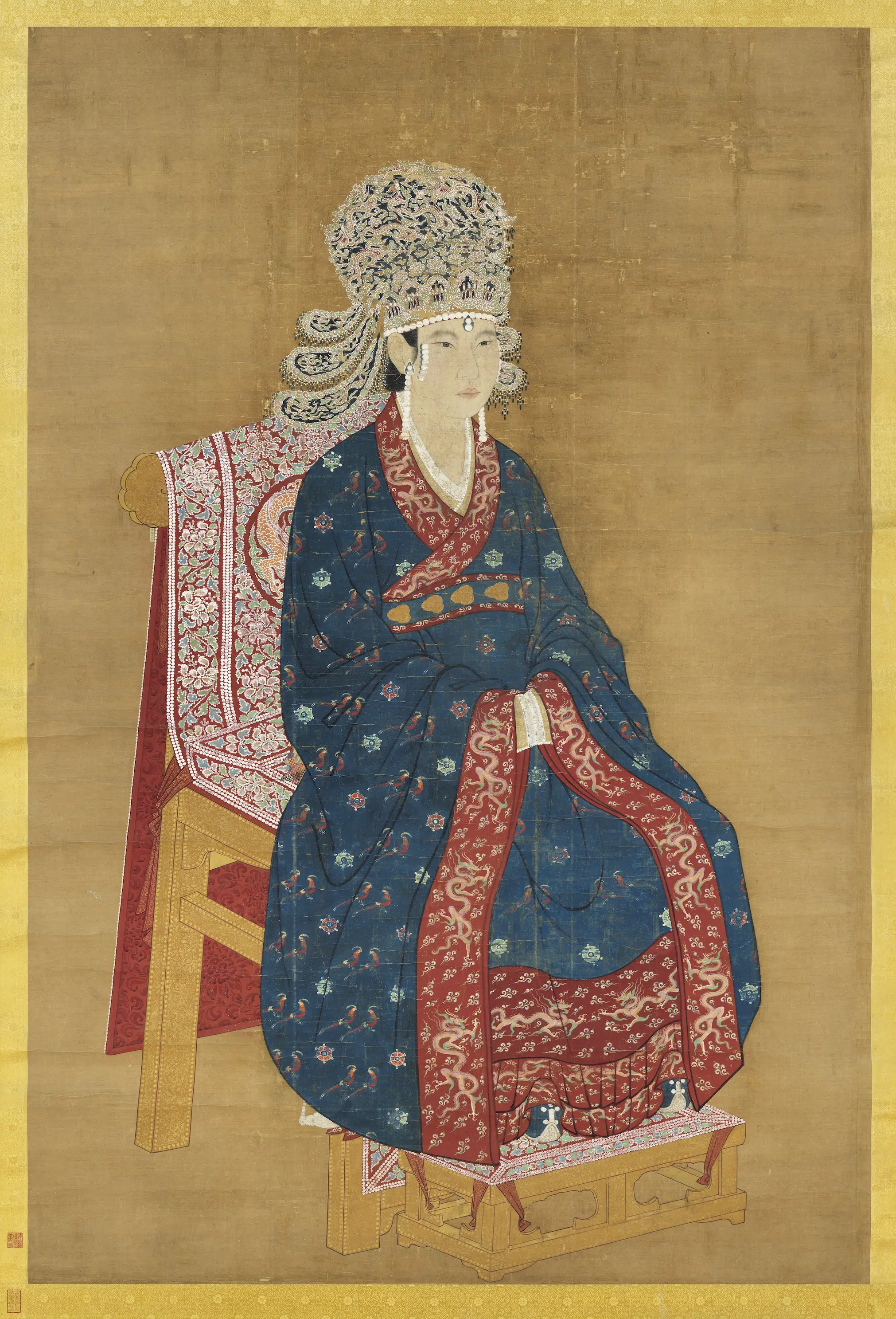 宋代《宋神宗后坐像图轴》