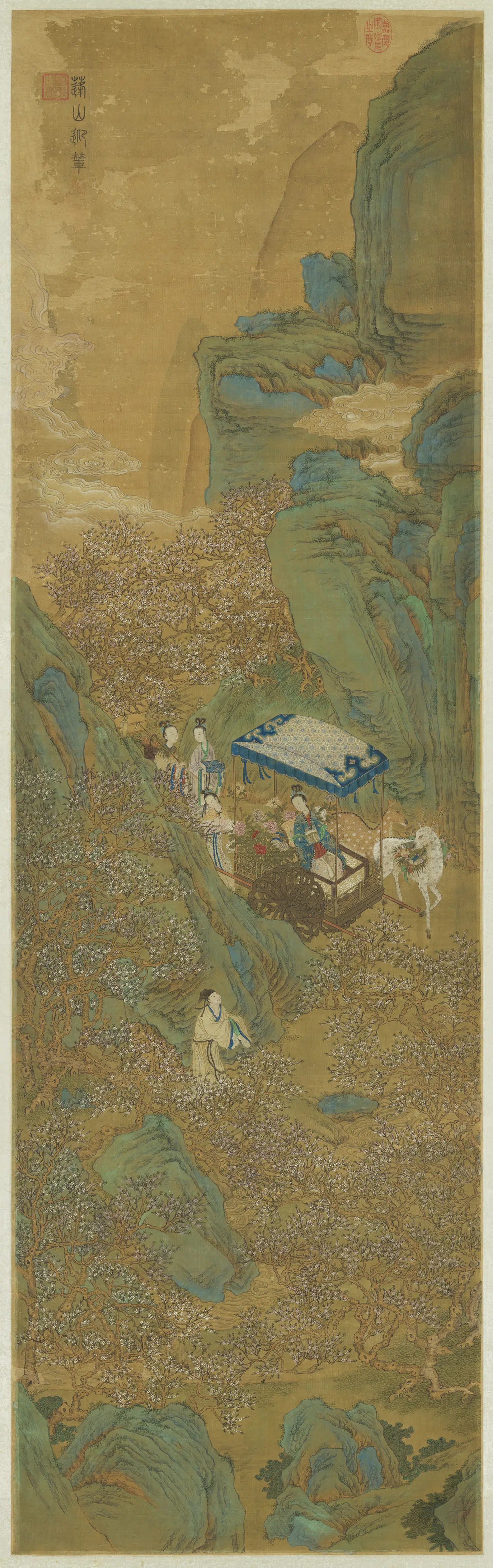 明朝【张翀】《画蓬山遇辇图轴》