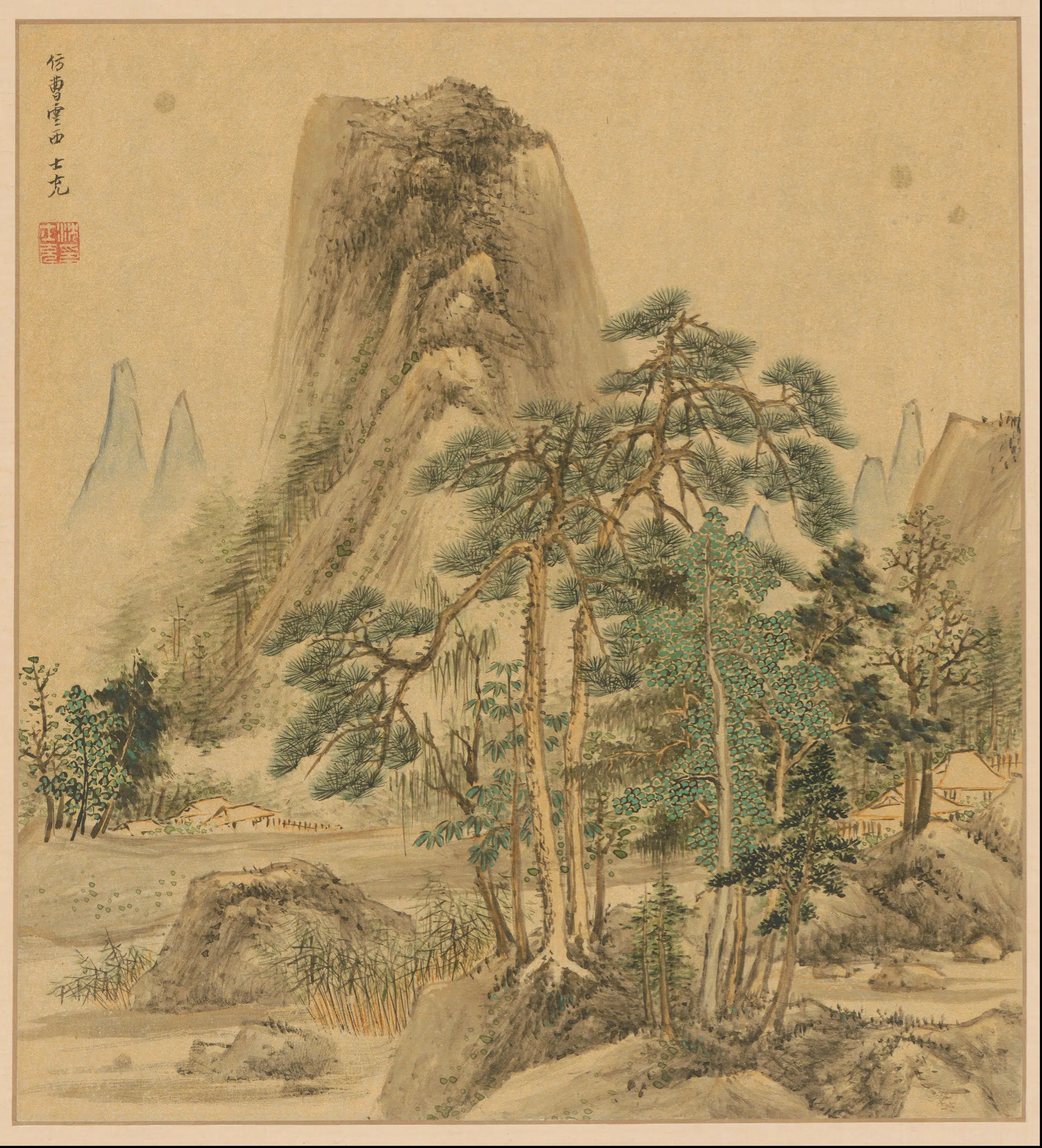明朝【沈士充】《仿曹云西山水册》 第3张
