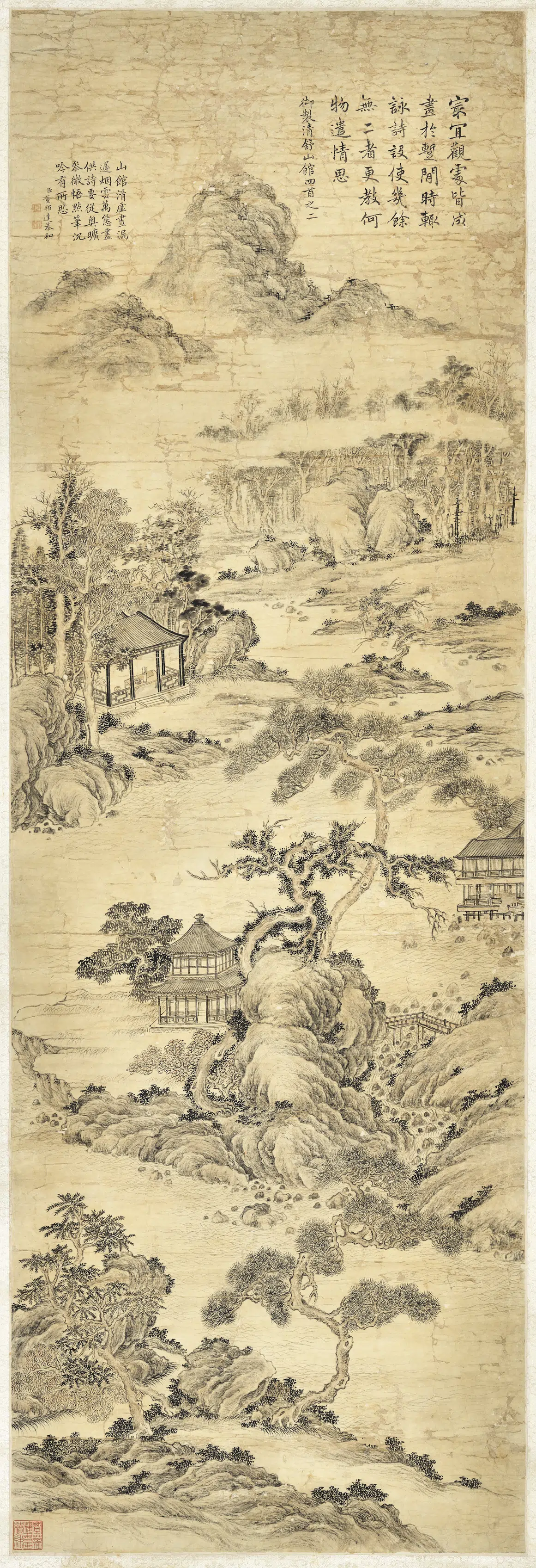 清代【董邦达】《舒山馆图轴》