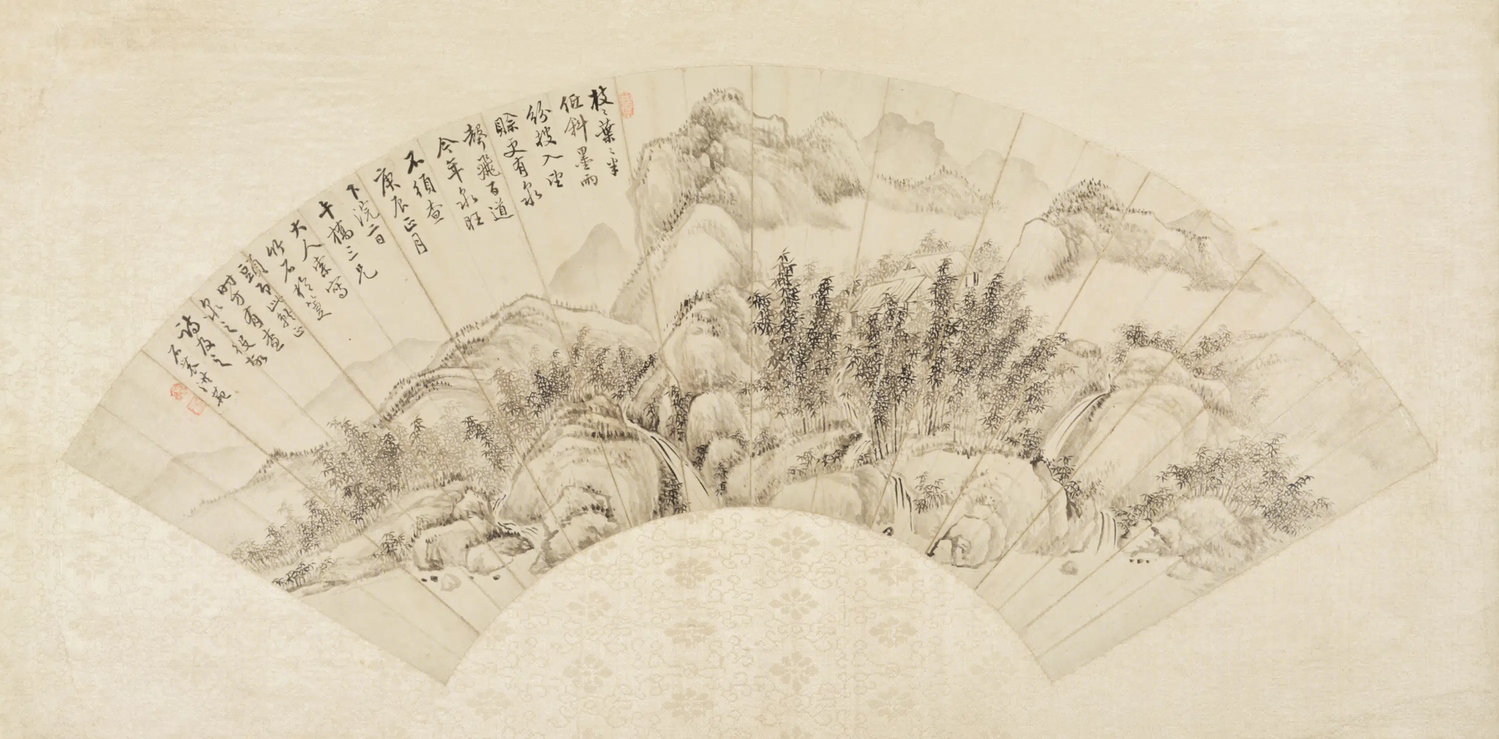 清代【洪范】《山水扇页》 第1张 清代【洪范】《山水扇页》 第1张