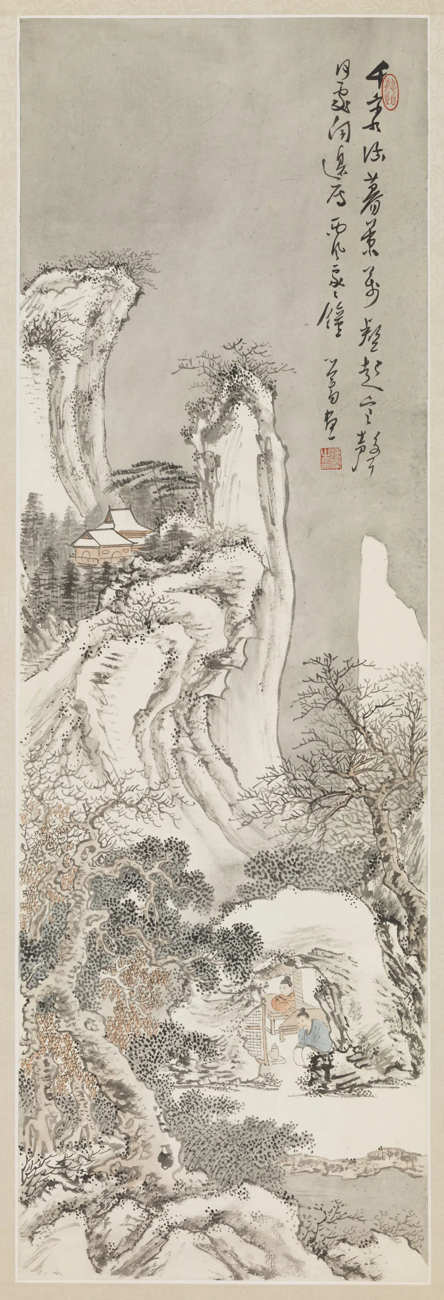 近现代【溥儒（溥心畬）】《山水四屏单片》 第4张