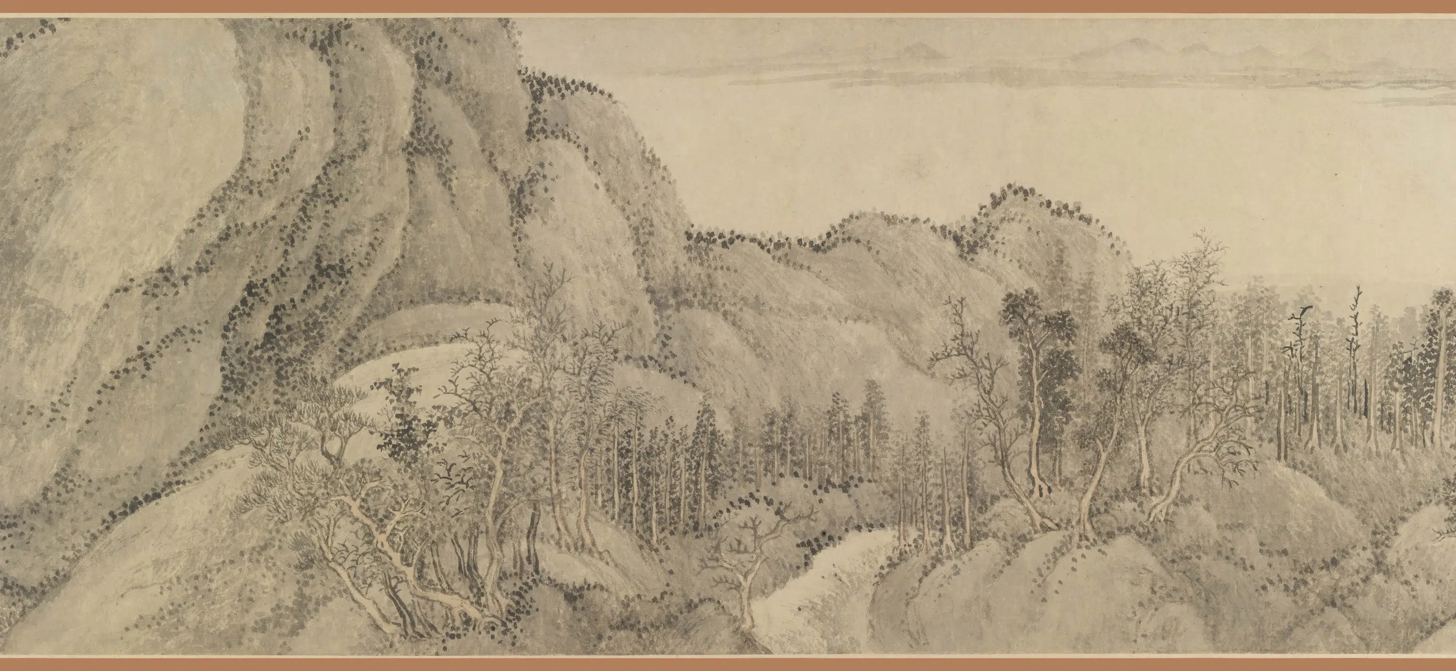清代【王翚】《仿巨然夏山烟雨图卷》