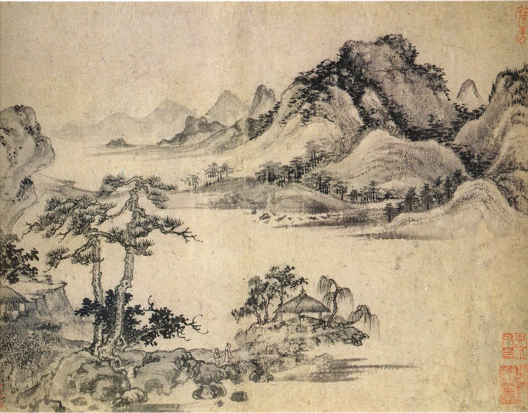 元朝【王蒙】《溪山风雨图（10开）》