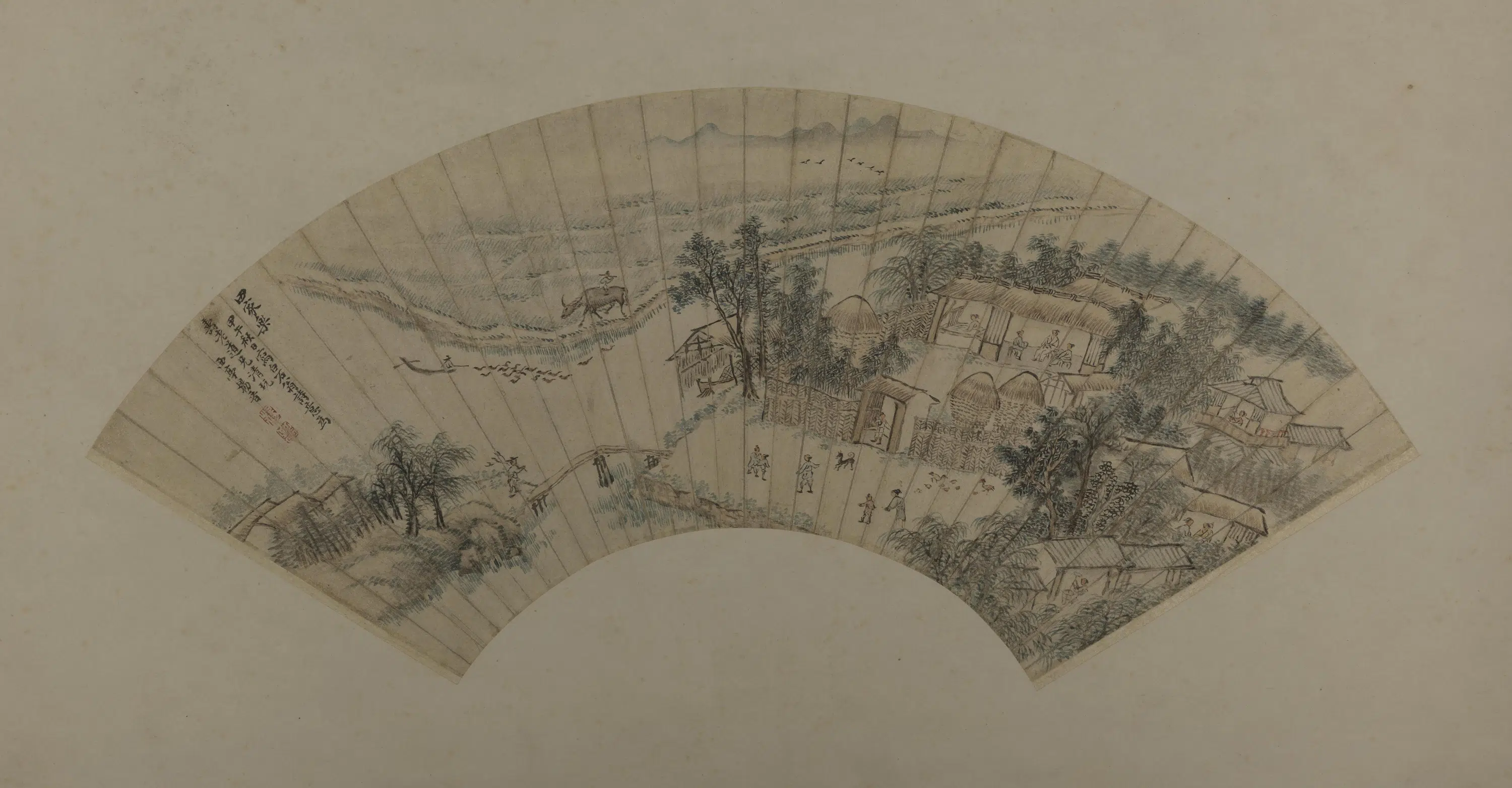 清代【杨晋】《田家乐图扇》