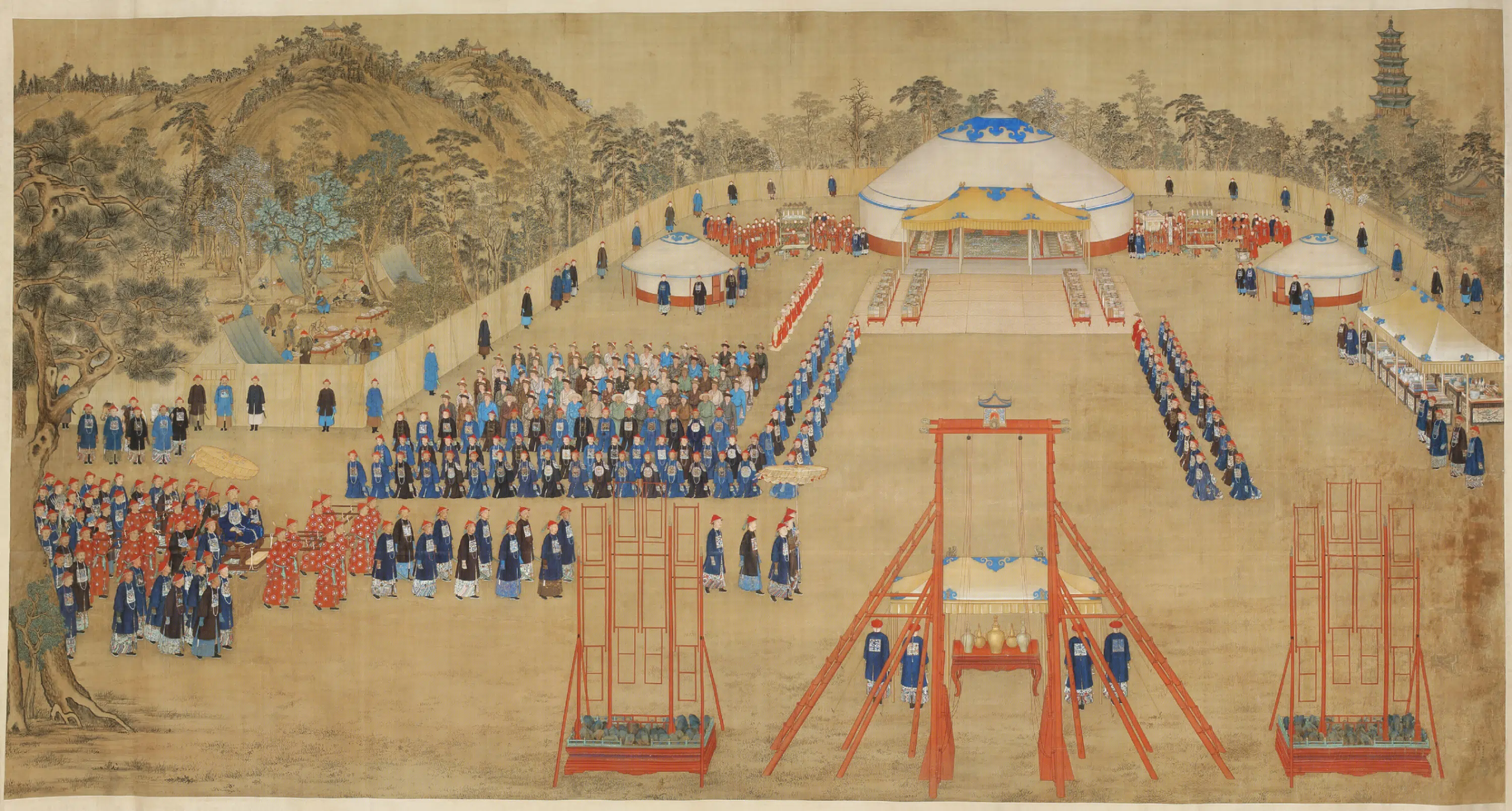 清代【清人】《万树园赐宴图轴》 第1张 清代【清人】《万树园赐宴图轴》 第1张