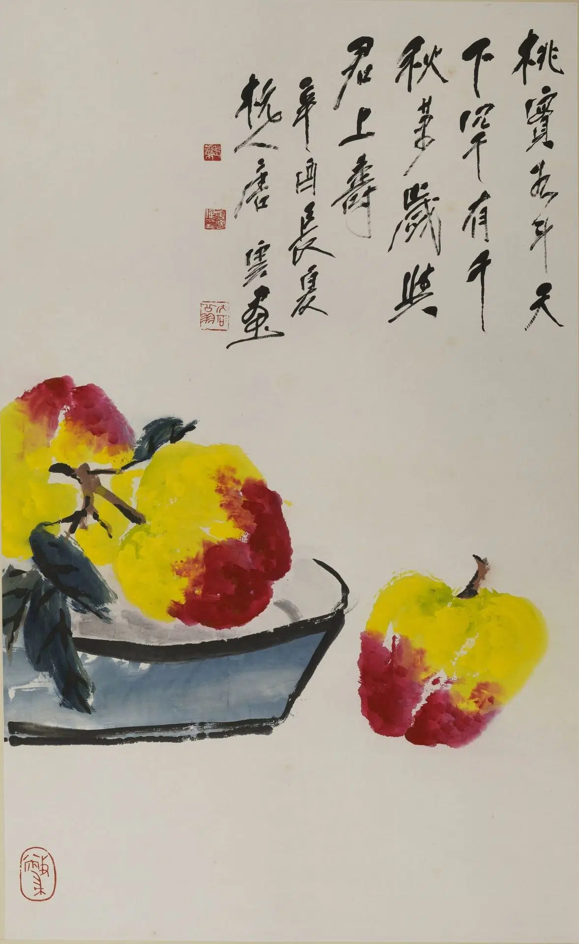 近现代【唐云】《寿桃图轴》