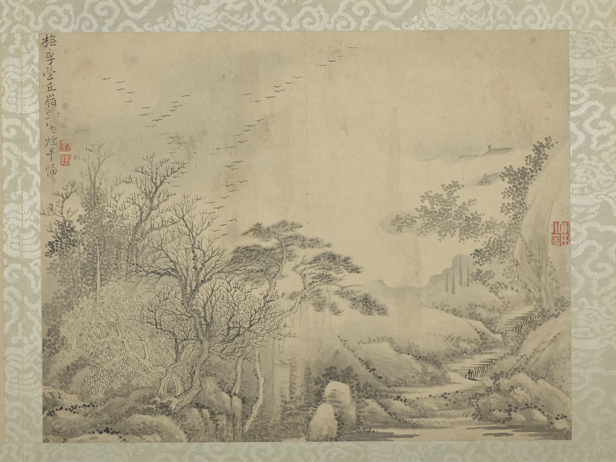 清代【恽寿平】《仿古山水册-仿李营丘岭路寒烟》