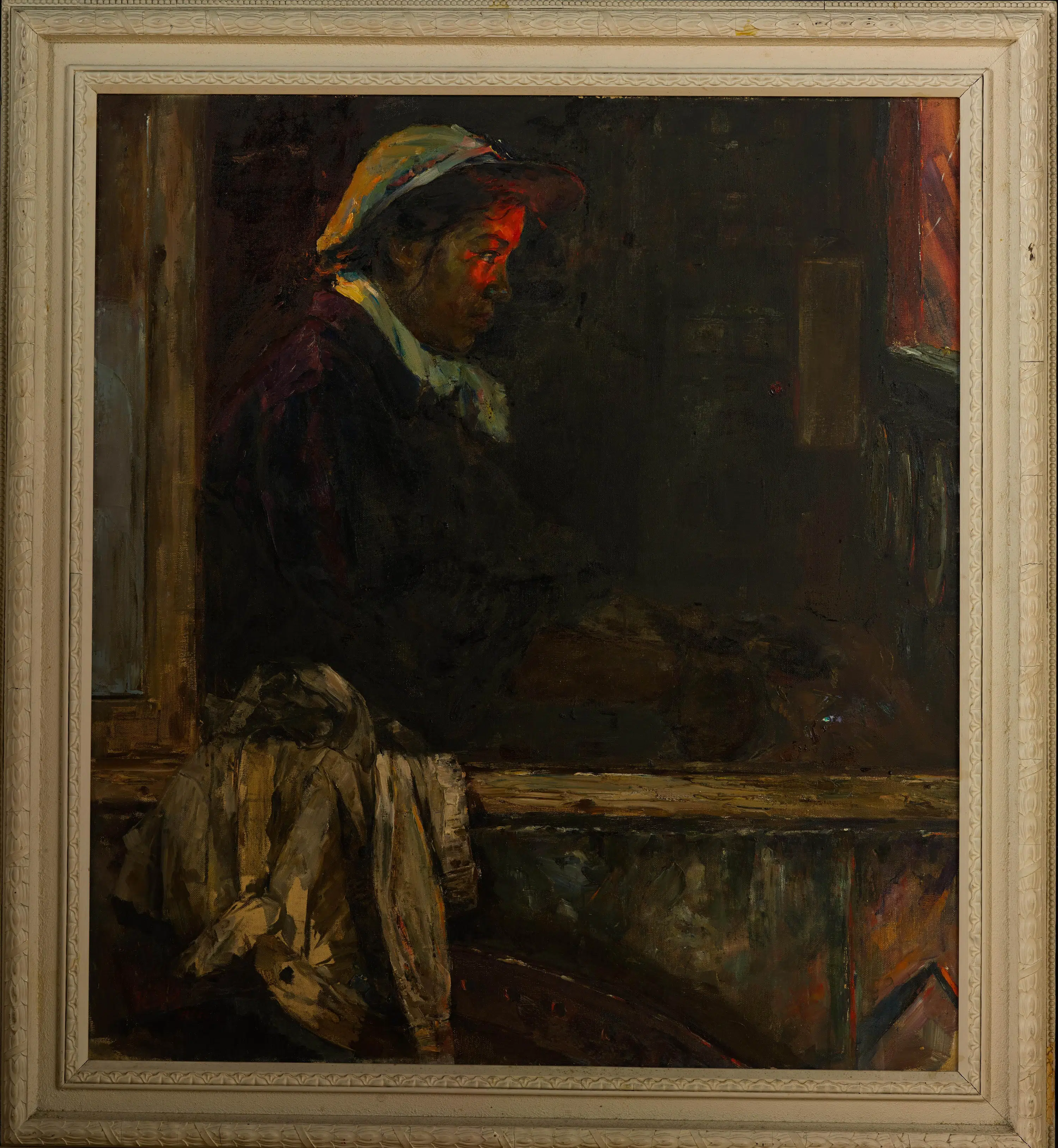 现代【张隆基】《女配电工油画》 第1张