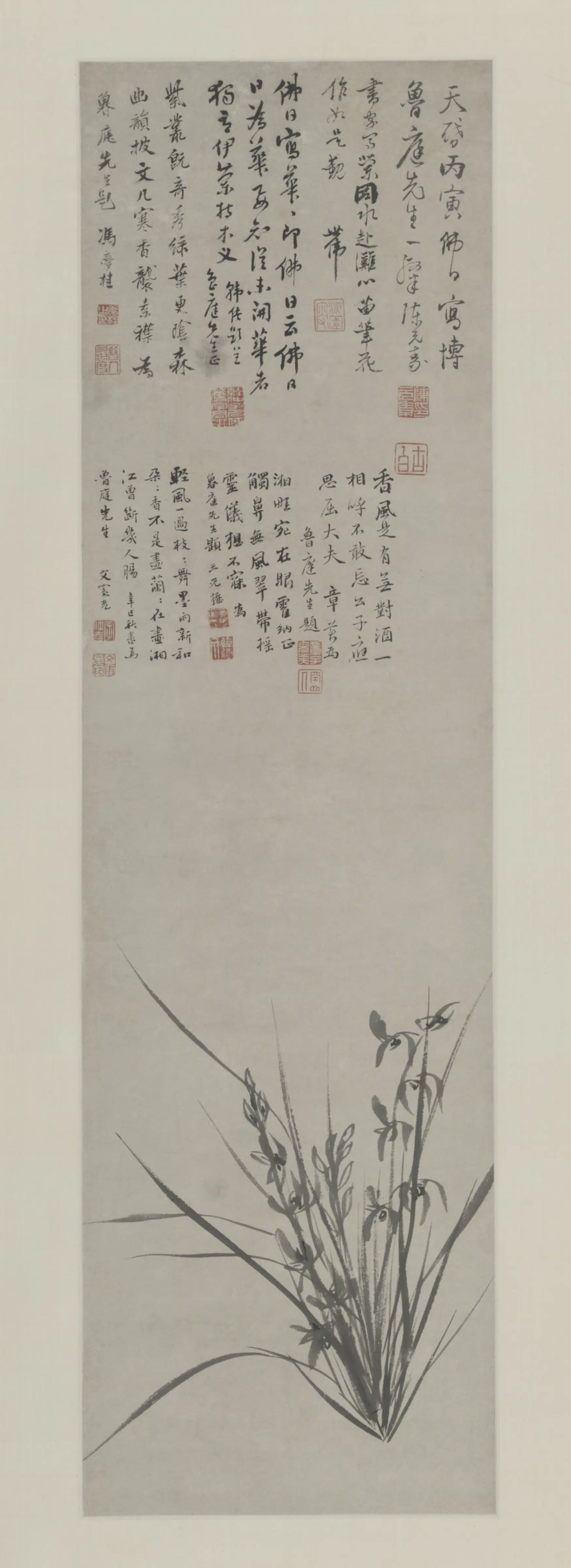 明朝【陈元素】《兰花图轴》