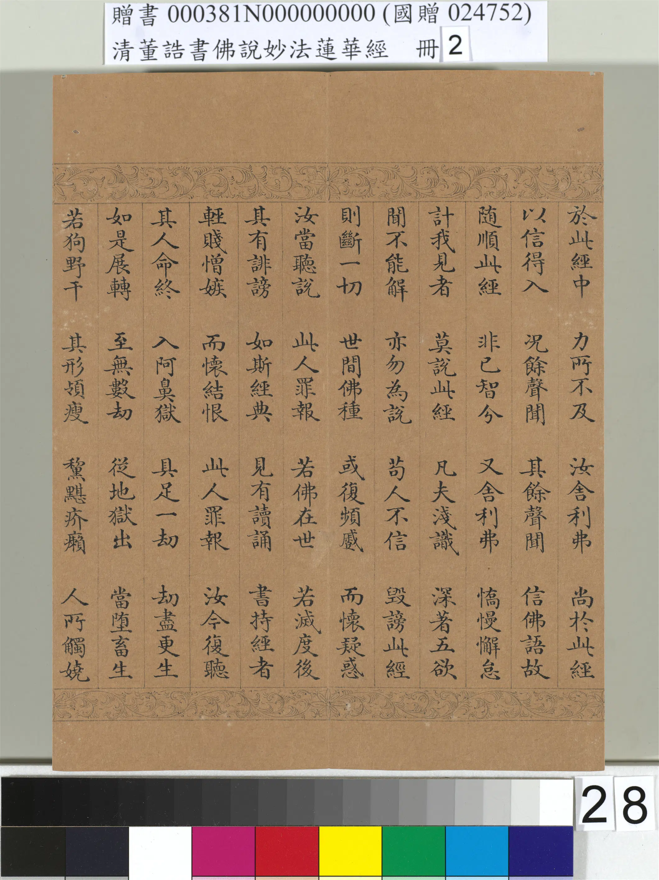 清代【董诰】《佛说妙法莲华经(二)册-48开》 第21张 清代【董诰】《佛说妙法莲华经(二)册-48开》 第21张