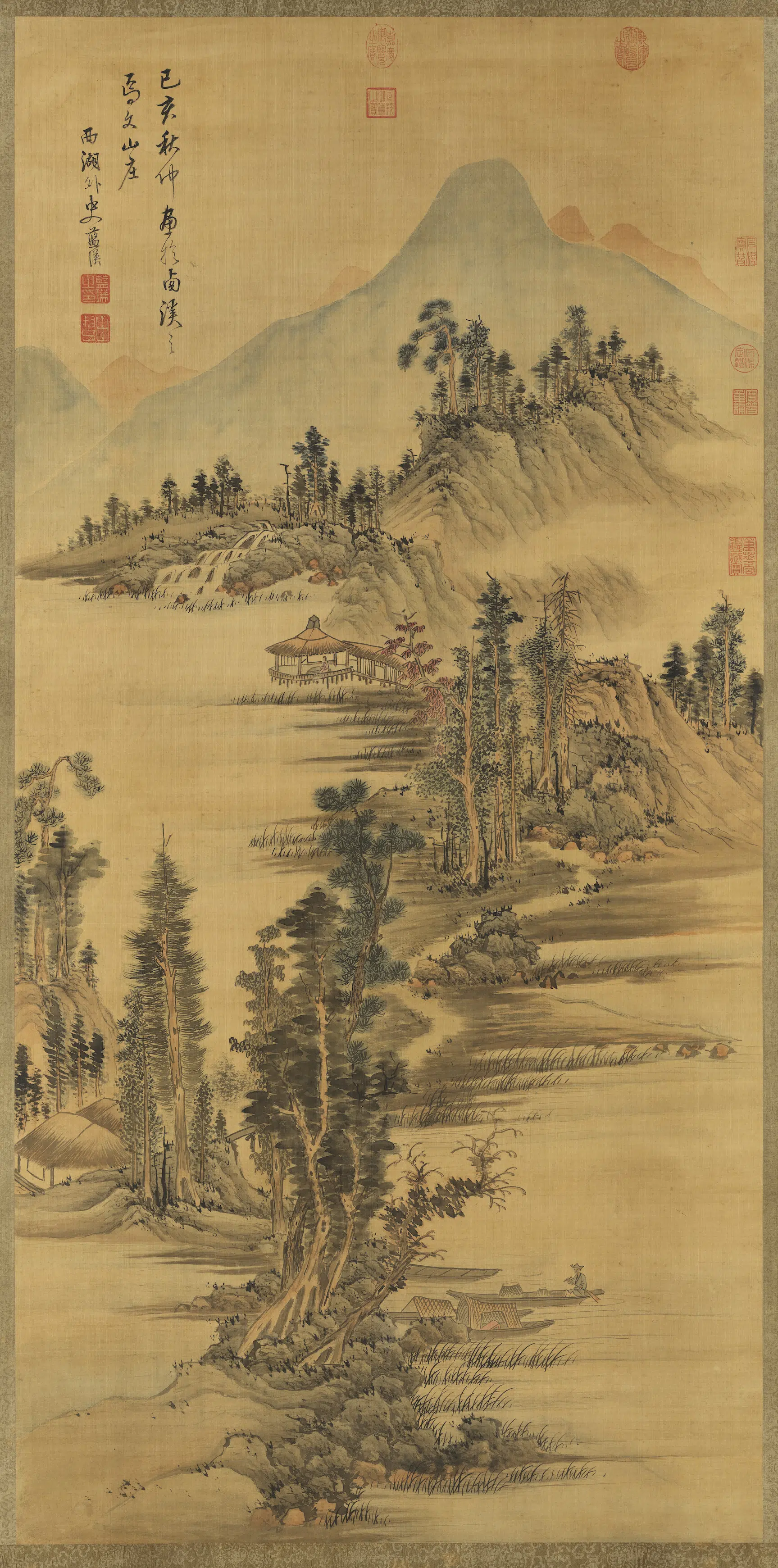明朝【蓝瑛】《山水图轴（已亥秋仲）》