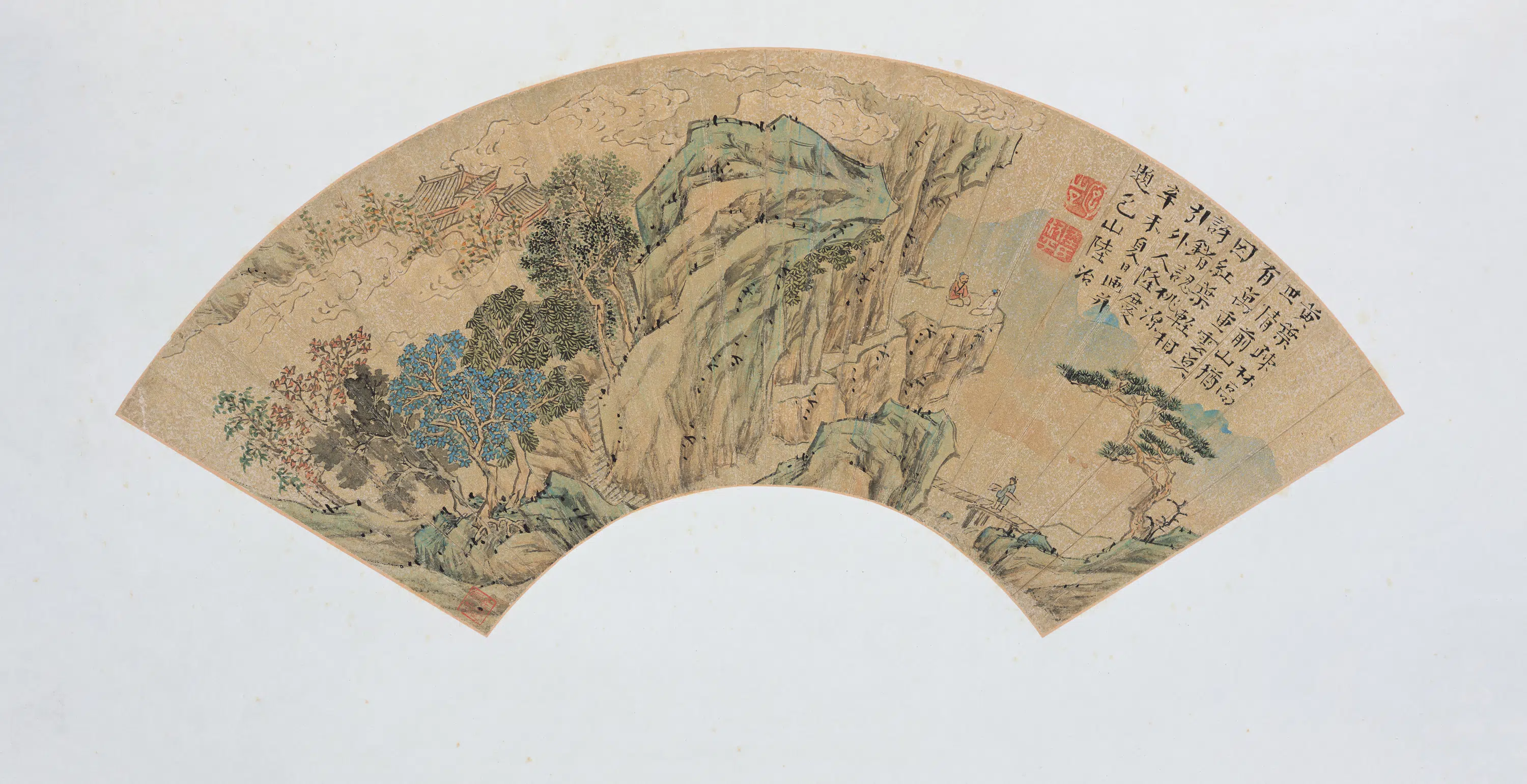 明朝【陆治】《山水扇册》