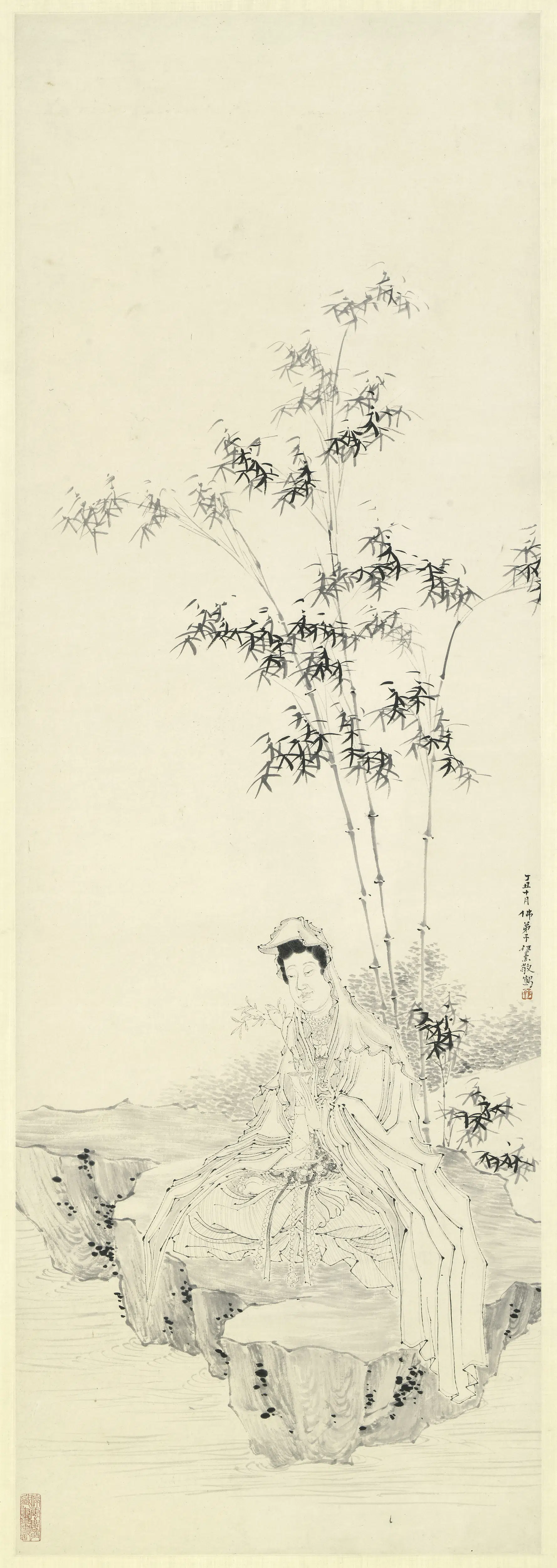 清代【任薰】《观音像轴》 第1张 清代【任薰】《观音像轴》 第1张