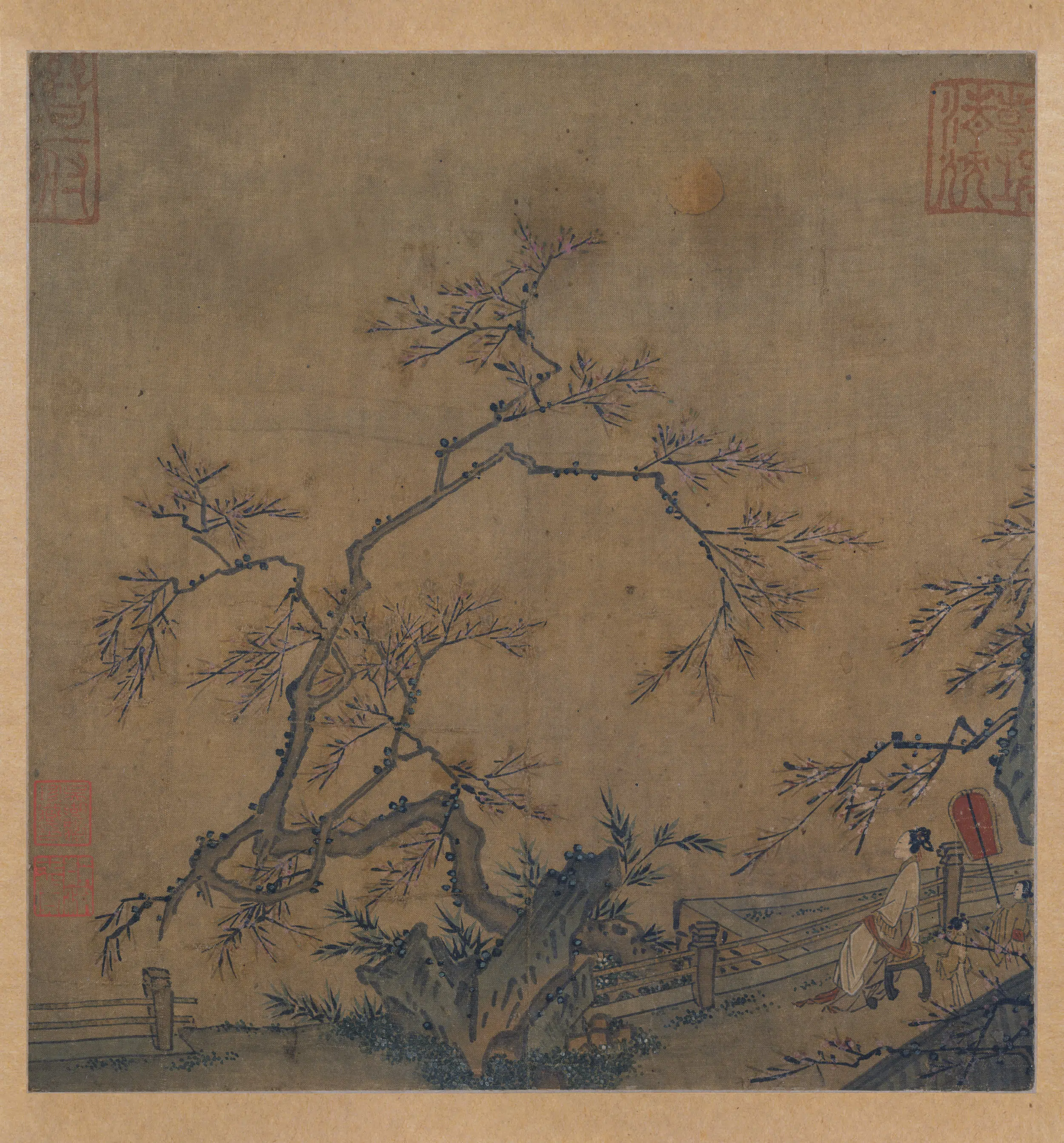 南宋【宋人】《江妃玩月图散页》 第1张
