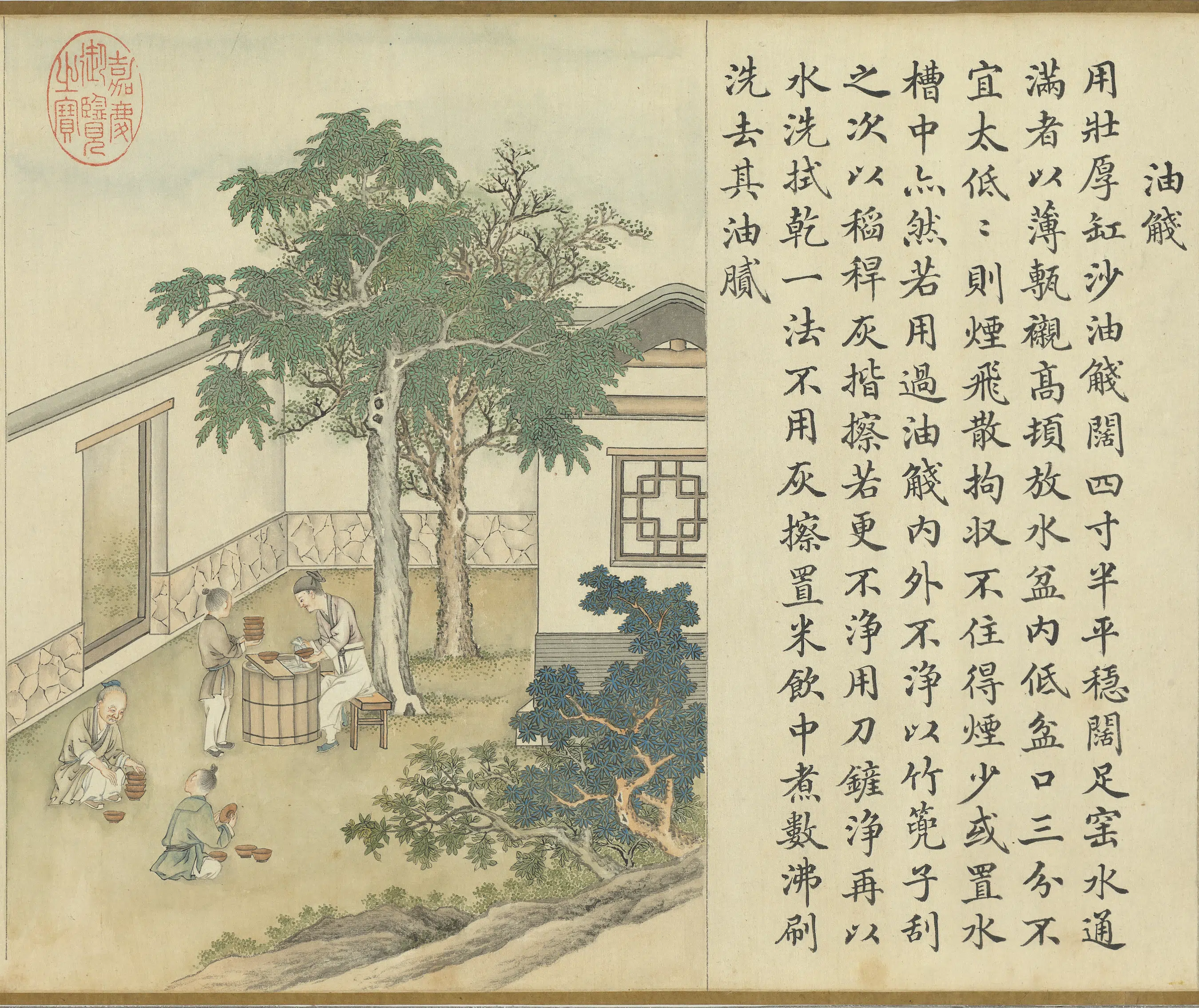 清代【沈初】《徐扬墨法集要图卷_油琖》