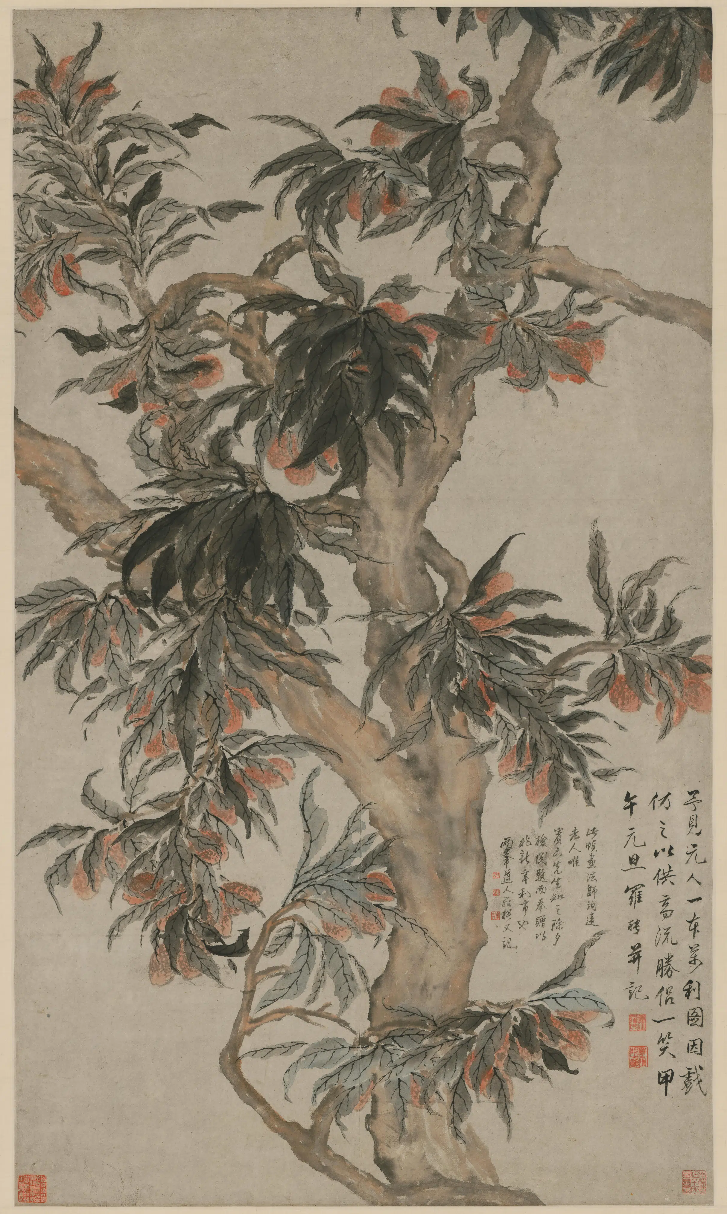 清代【罗聘】《荔枝图轴》