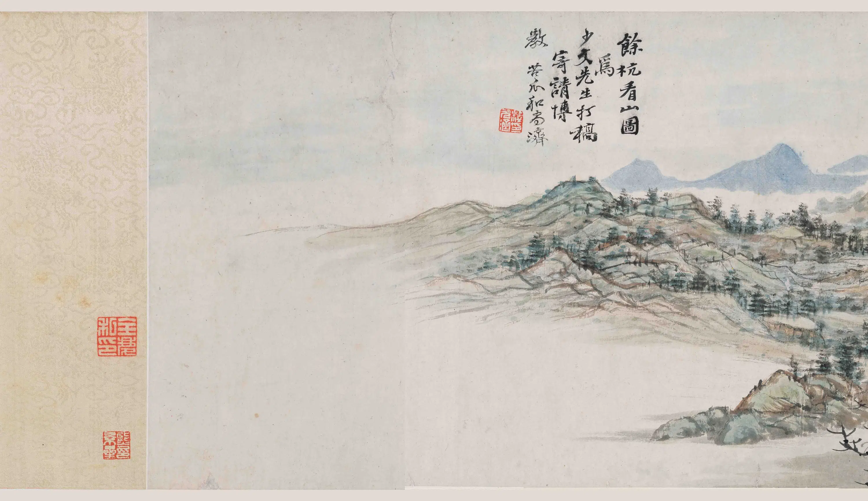 清代【石涛】《余杭看山图卷》