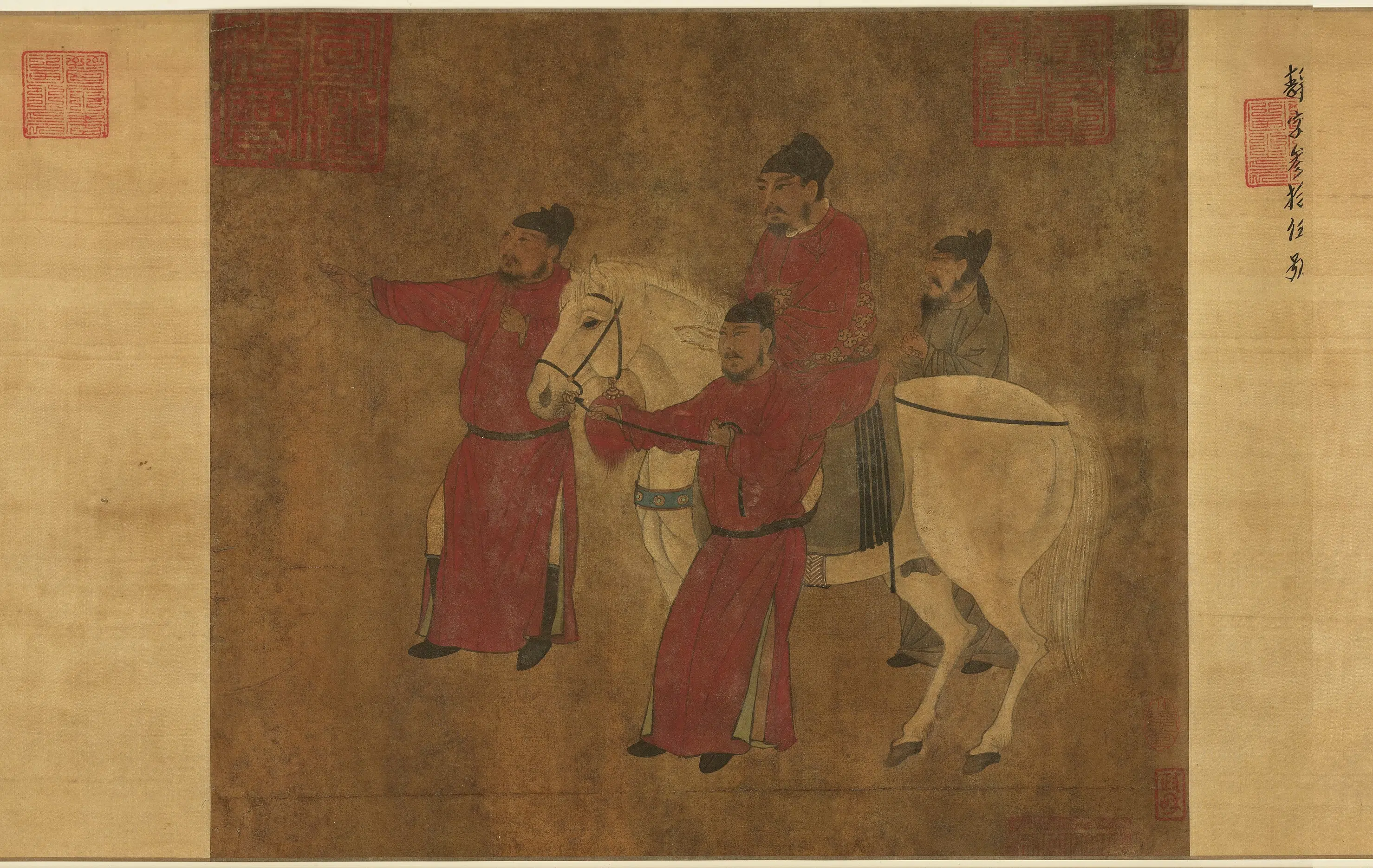 唐朝《唐人明皇调马图卷》