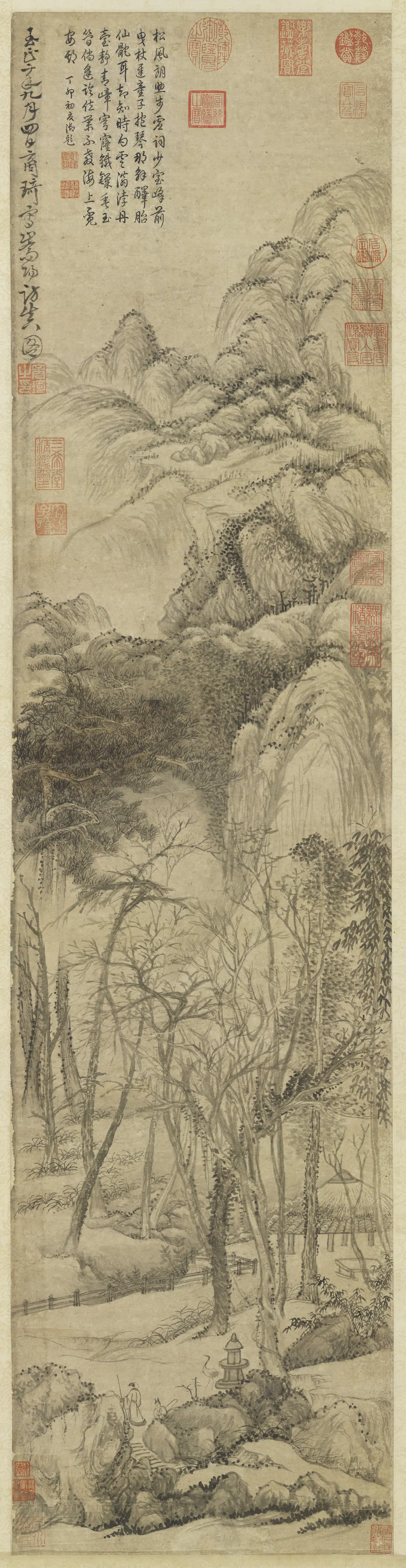 元朝【商琦】《嵩阳访真图轴》