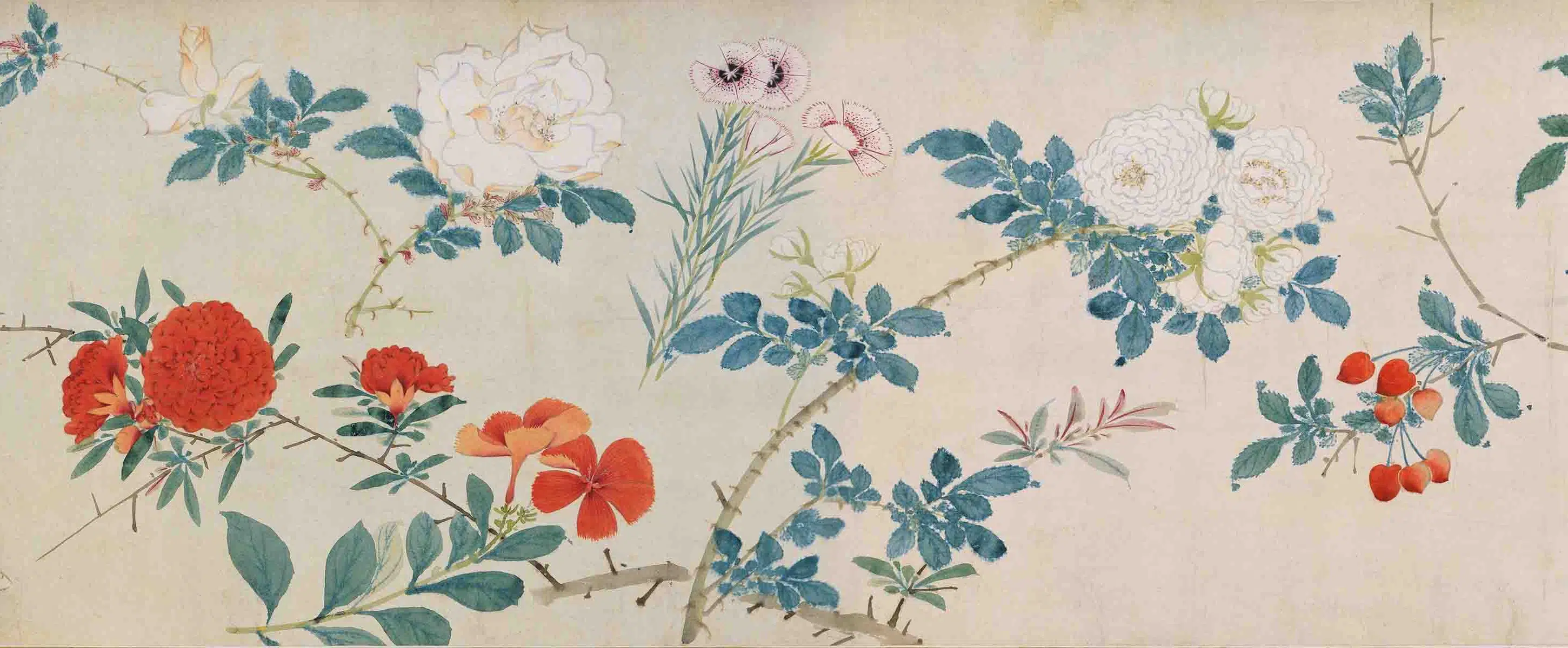 明朝【周之冕】《群芳竞秀图卷》 第4张 明朝【周之冕】《群芳竞秀图卷》 第4张