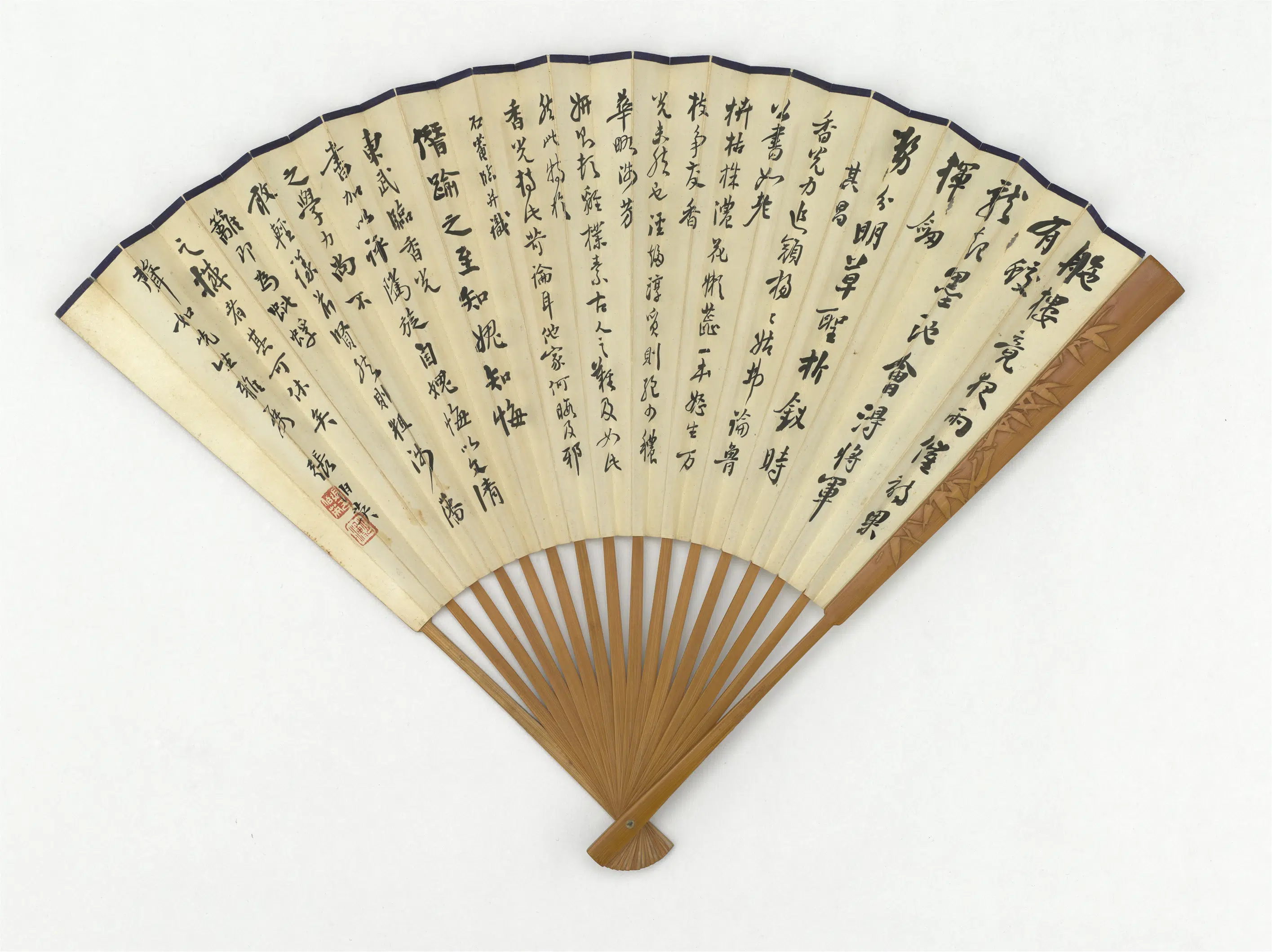清代【王云】《张伯英行书诗文二则王云花鸟-成扇》 第2张 清代【王云】《张伯英行书诗文二则王云花鸟-成扇》 第2张