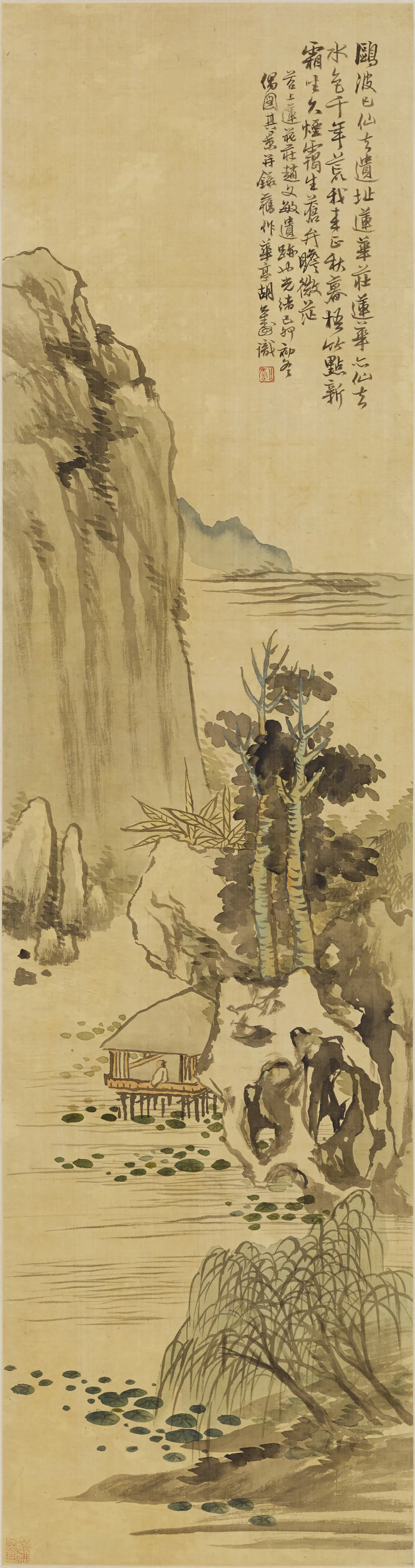 清代【胡公寿】《苕上莲花庄图轴》