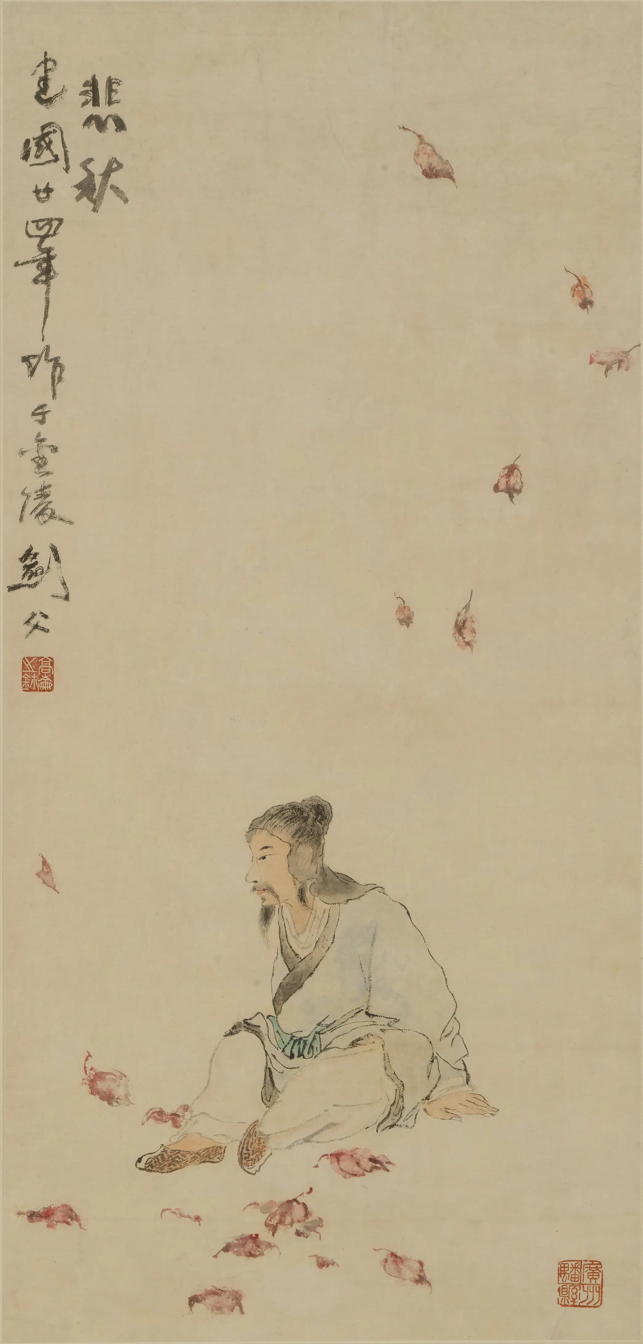 近现代【高剑父】《悲秋图轴》 第1张