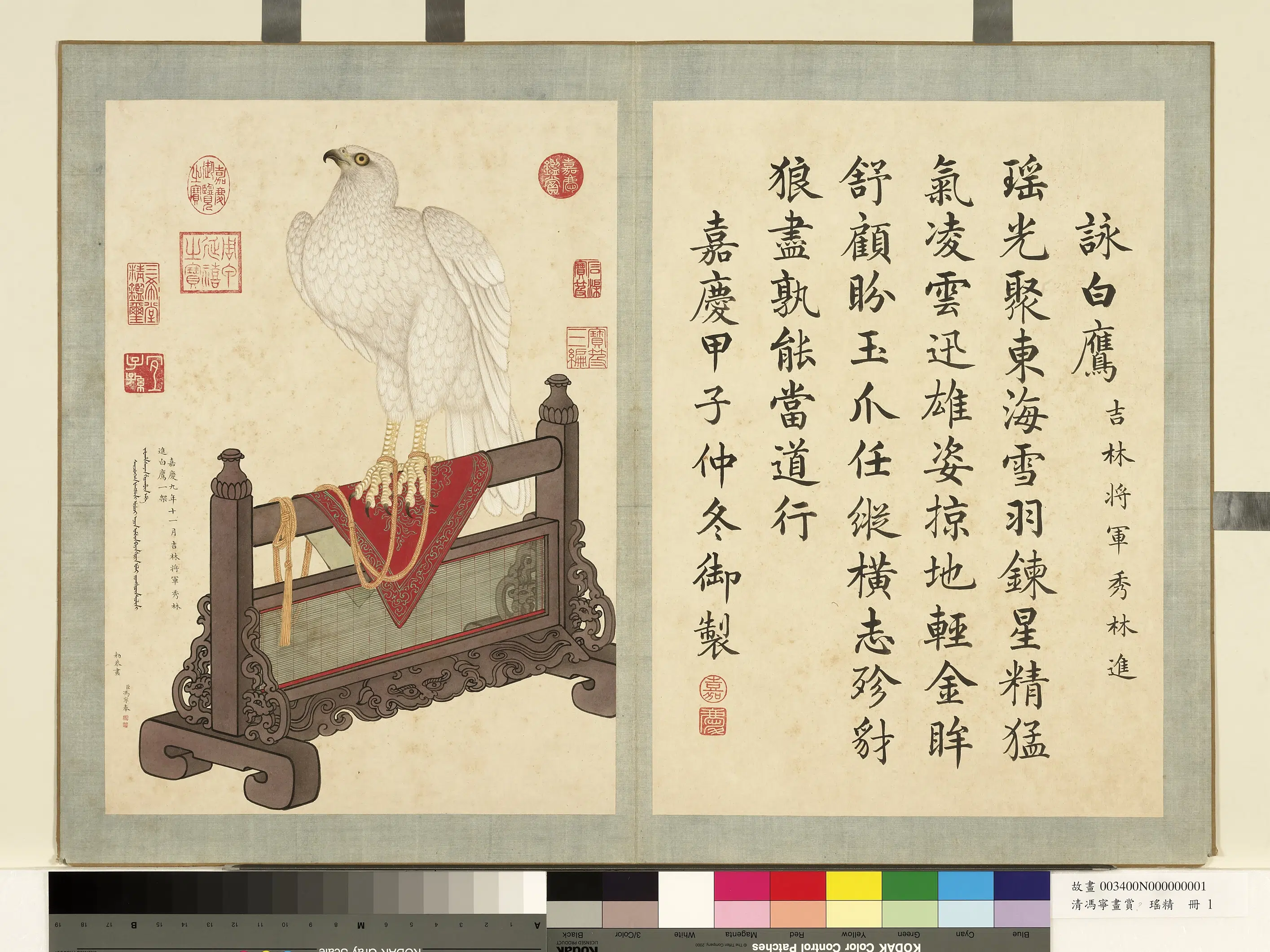 清代【冯宁】《画赏叶瑶精册-白鹰》