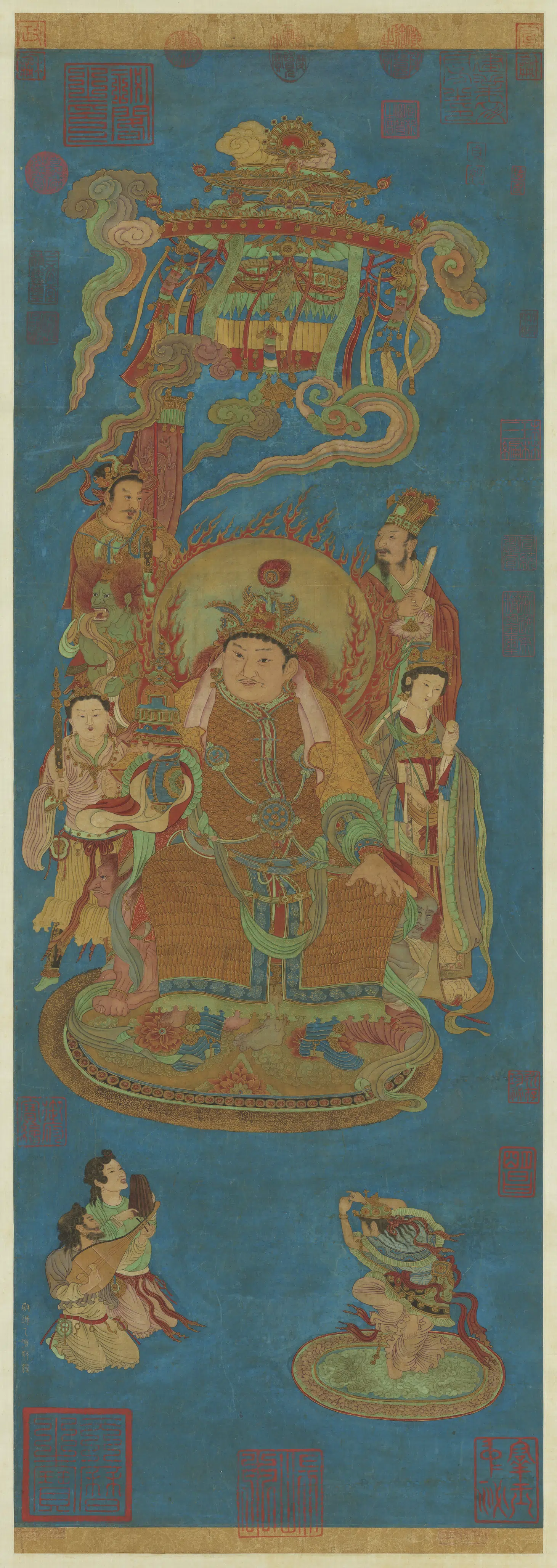 唐朝【尉迟乙僧】《护国天王像图轴》
