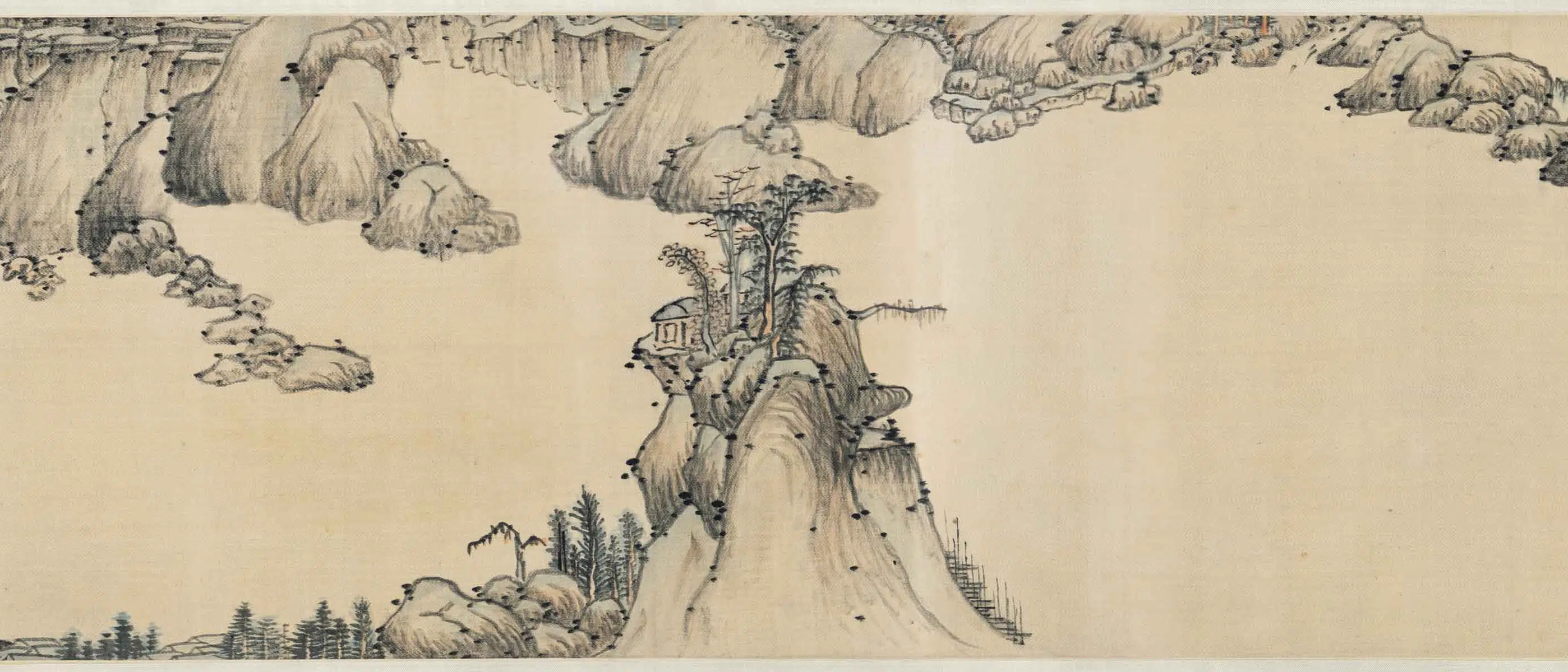 清代【查继佐】《设色山水卷》 第2张