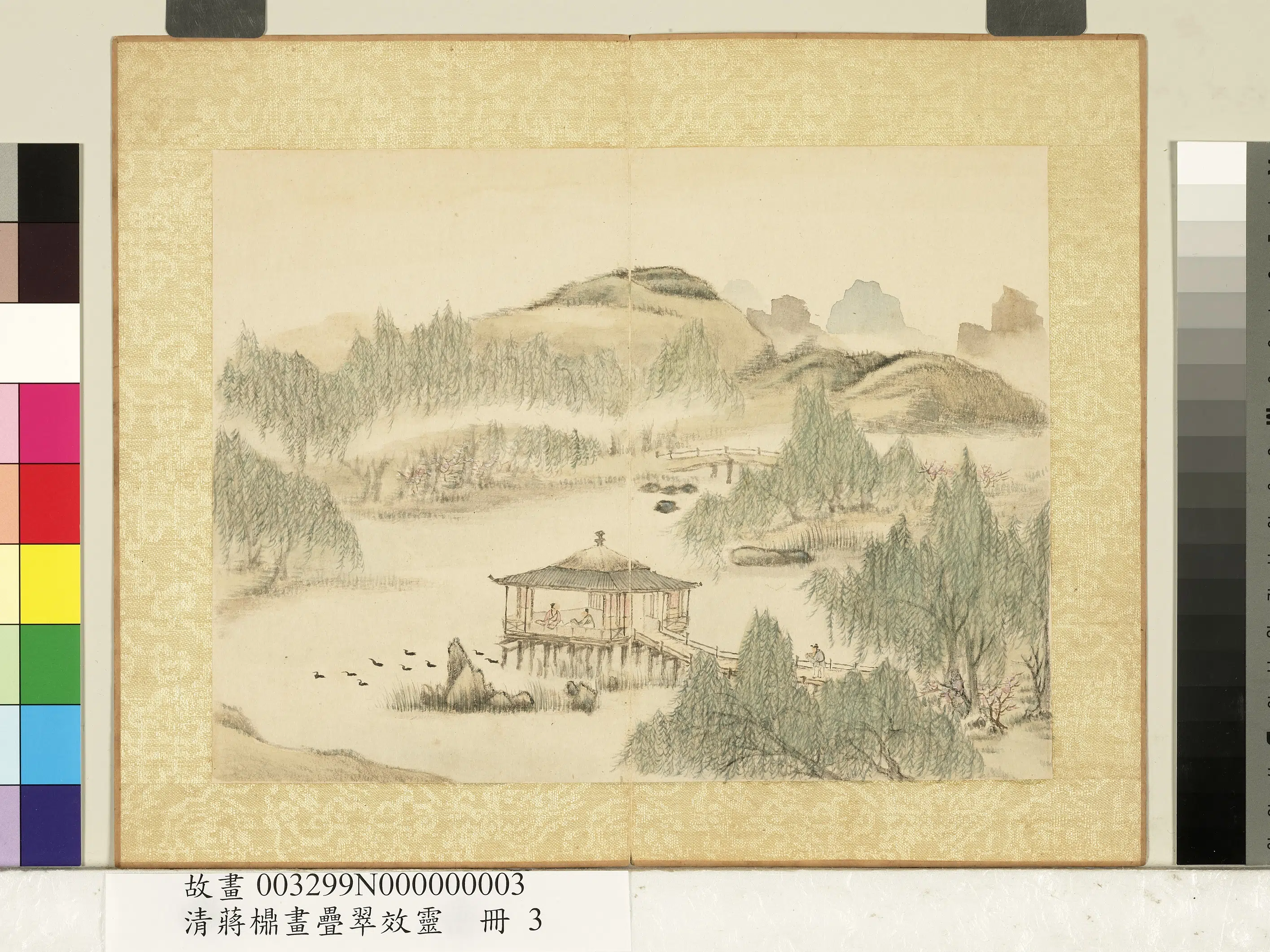 清代【蒋檙】《画迭翠效灵册-垂柳平堤》