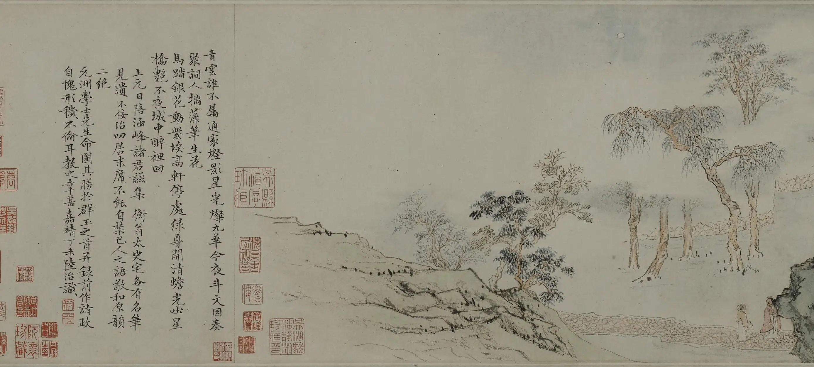 明朝【陆治】《元夜燕集图卷》 第7张