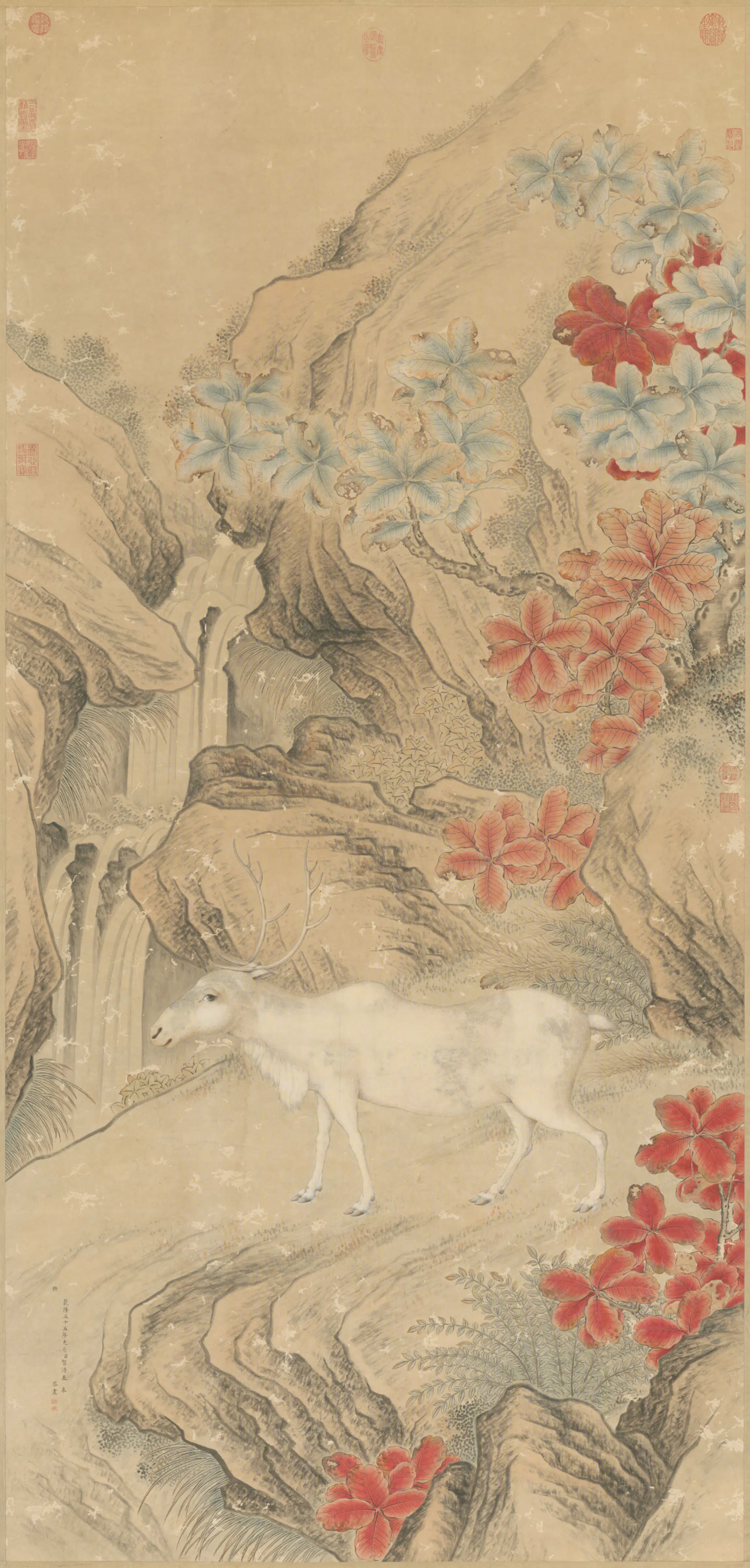清代【贺清泰】《贲鹿图轴》