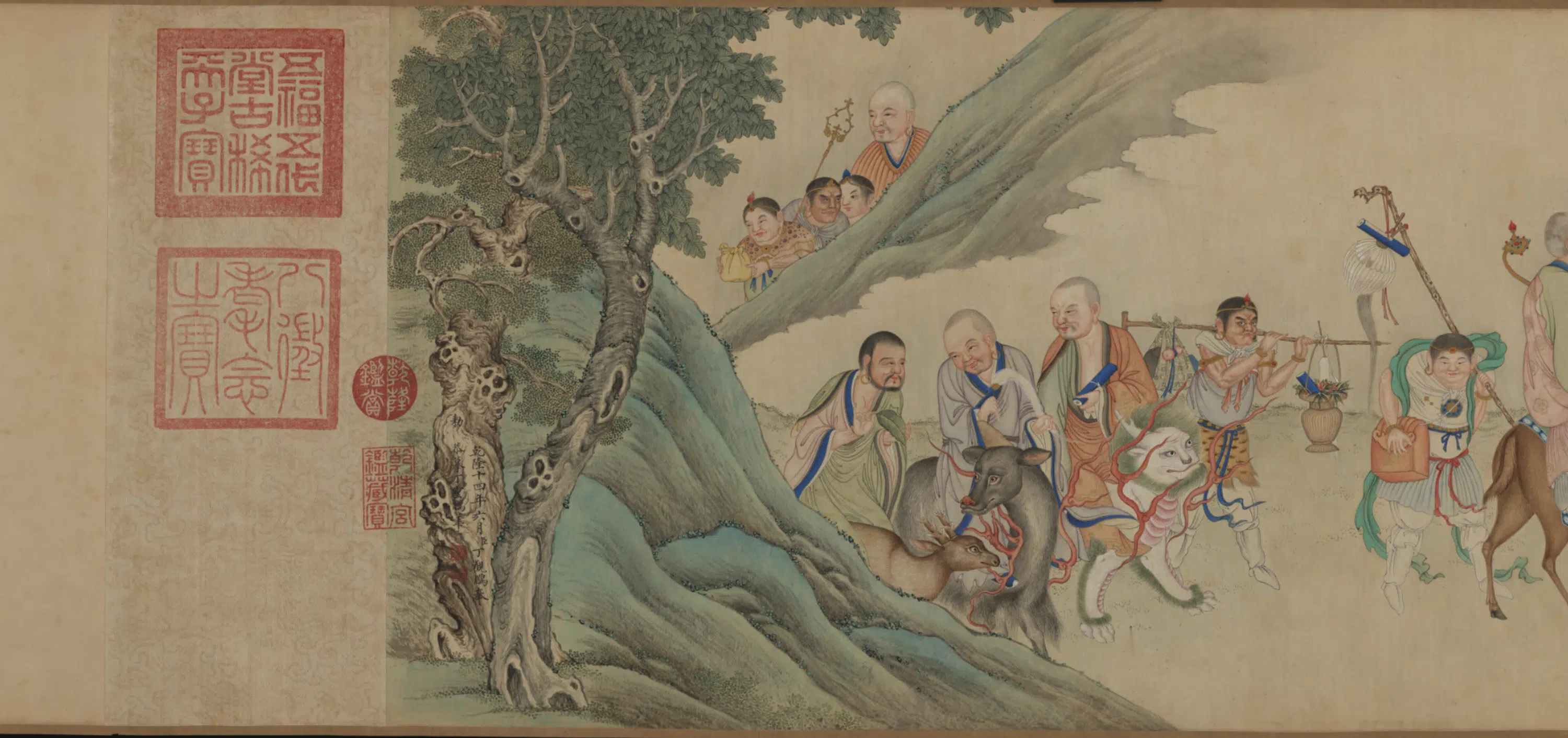 清代【丁观鹏】《临罗汉图卷》