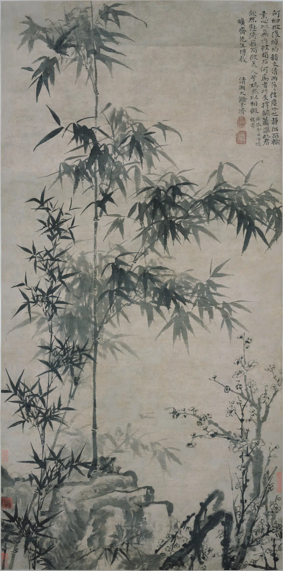 清代【石涛】《双清图轴》