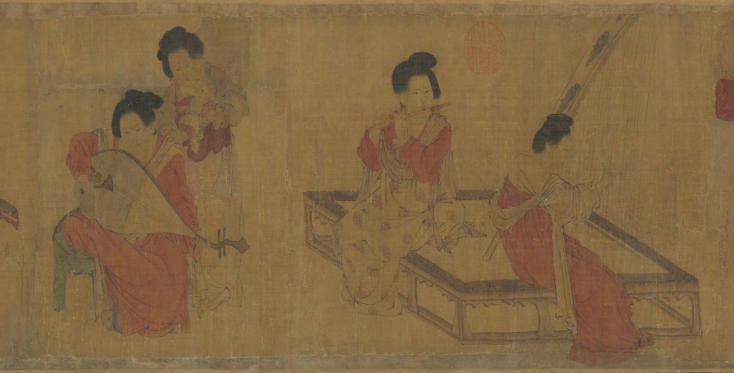 唐朝【周昉】《调婴图-画心》 第2张 唐朝【周昉】《调婴图-画心》 第2张