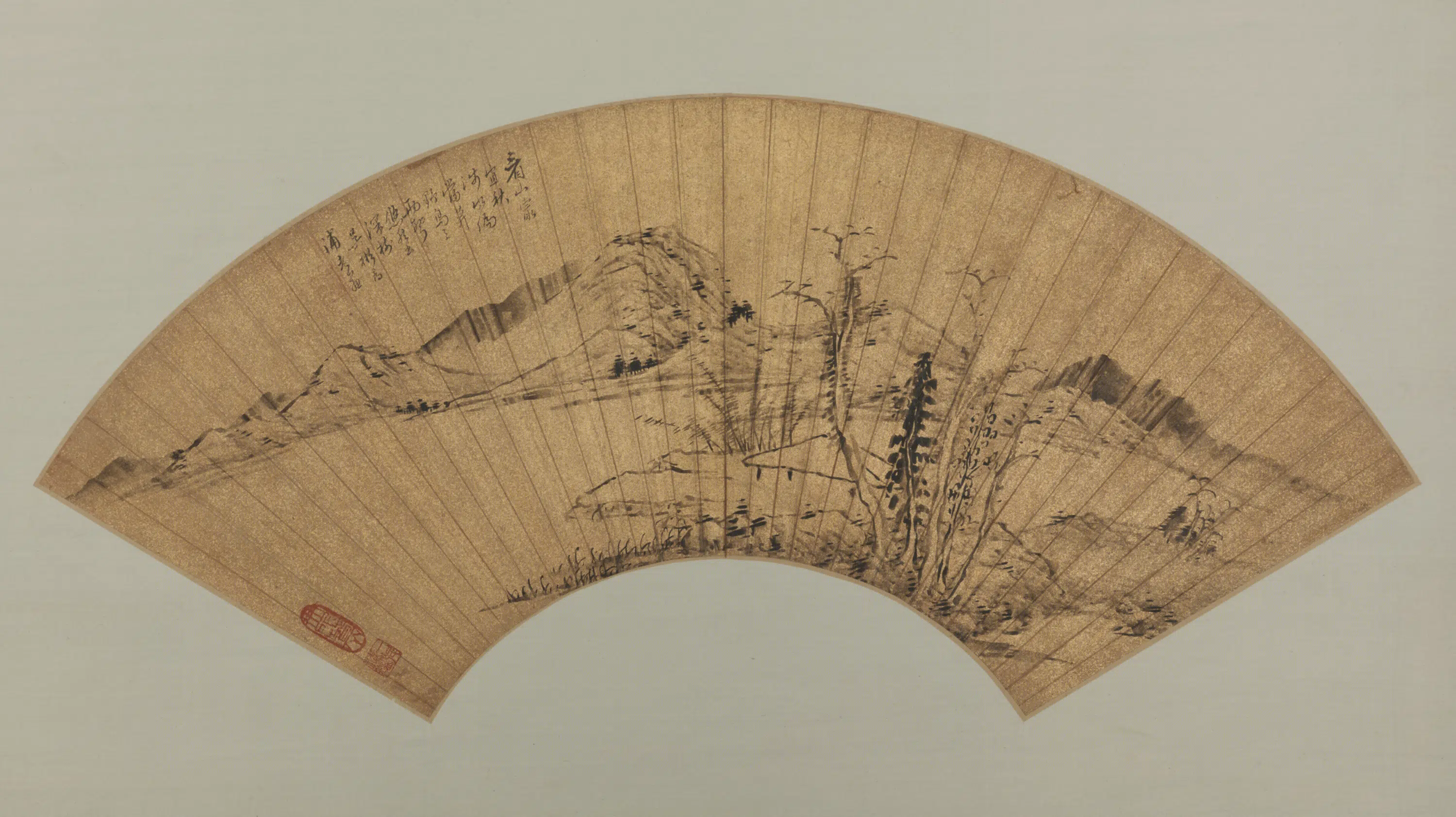 明朝【吴彬】《山水扇面》