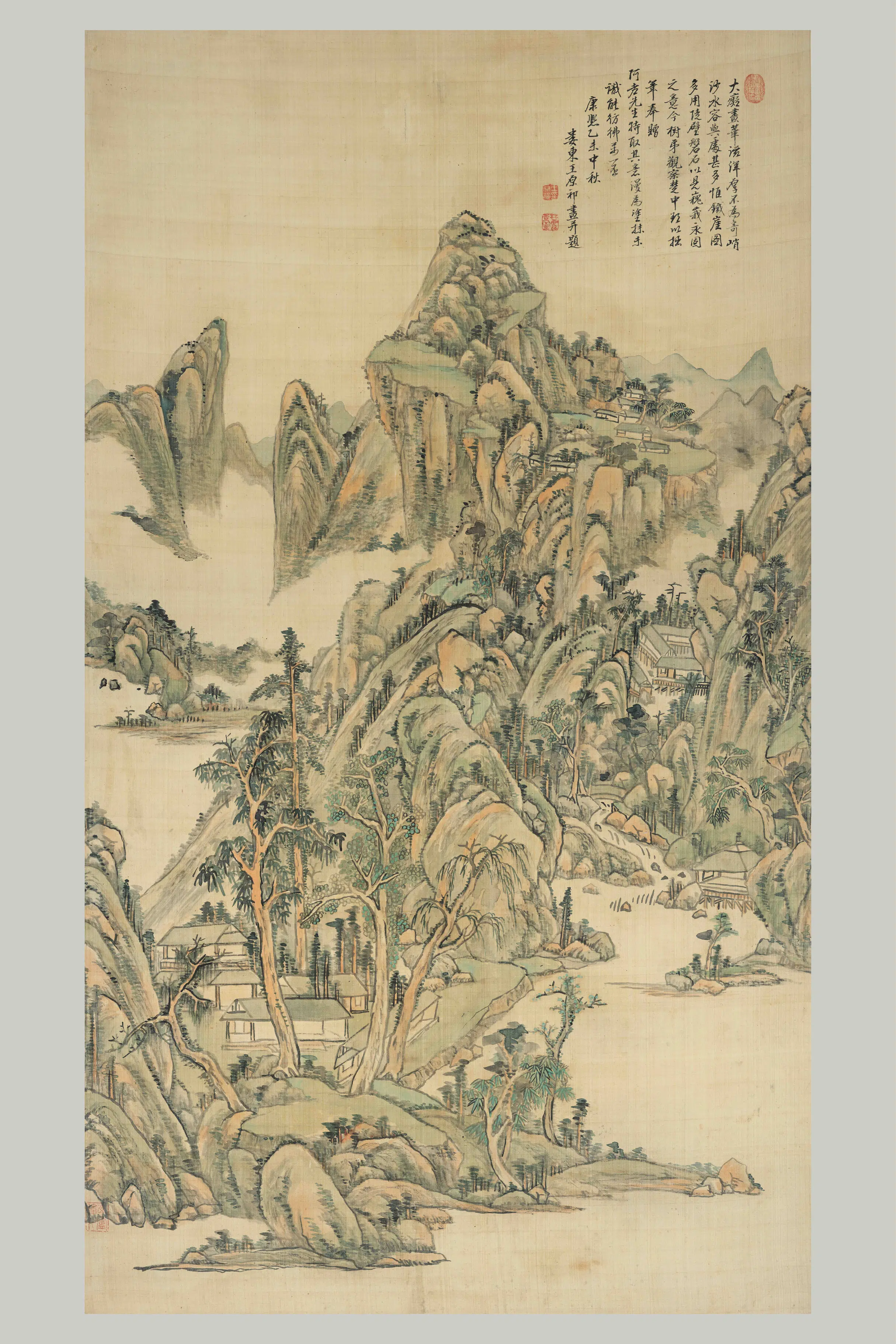 清代【王原祁】《陡壁磐石图轴》 第1张