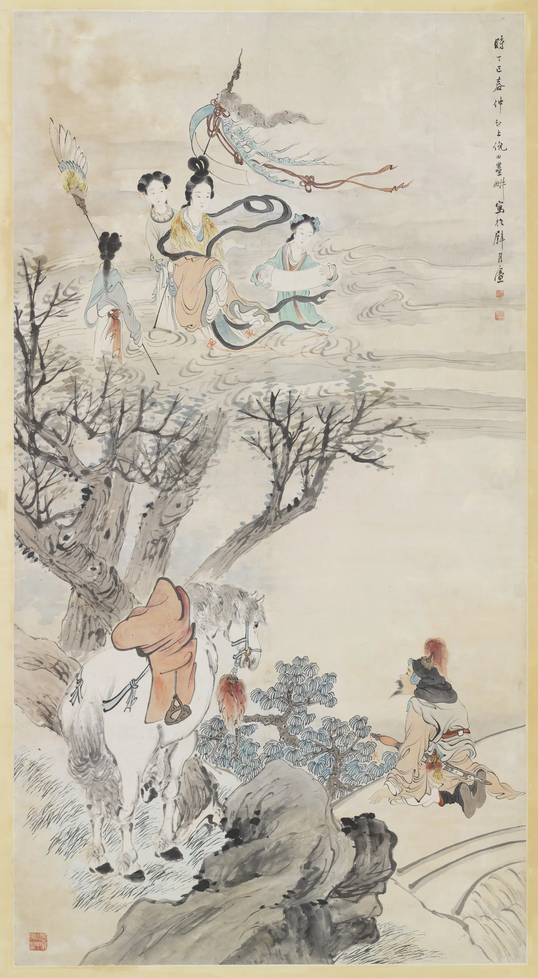 清代【倪田】《汾阳遇仙图轴》