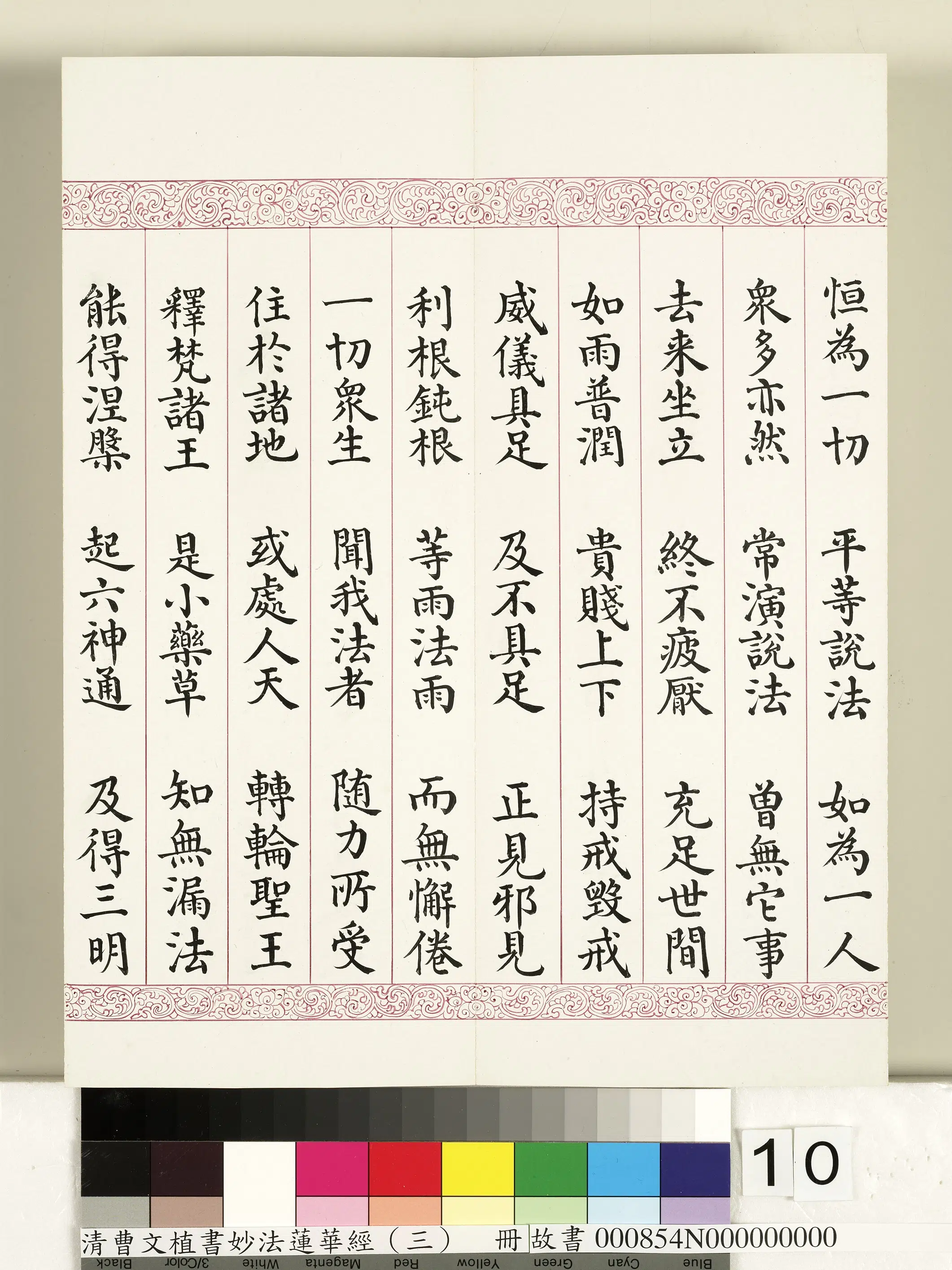 清代【曹文埴】《妙法莲华经（三）册》 第2张
