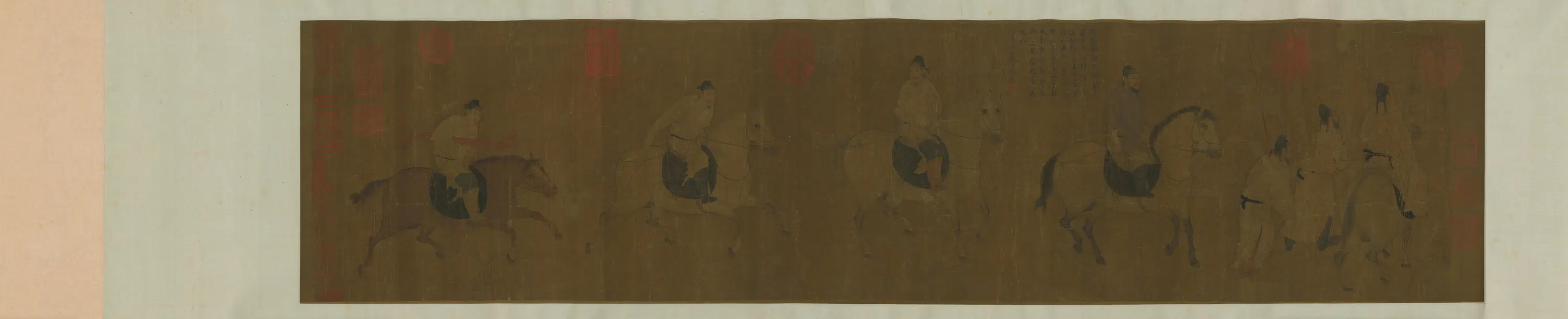 宋代【佚名】《宋人游骑图卷》