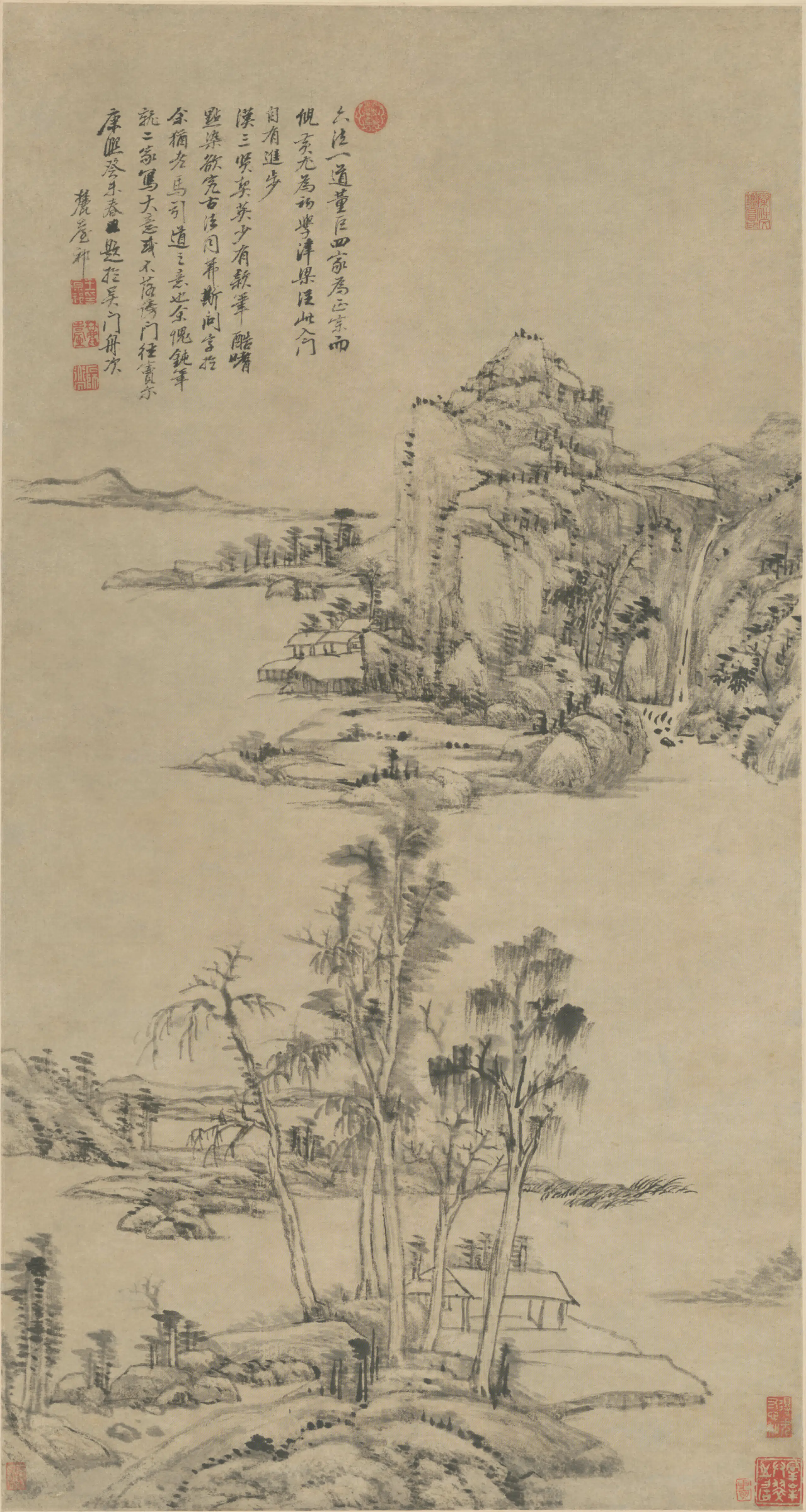 清代【王原祁】《山水轴》