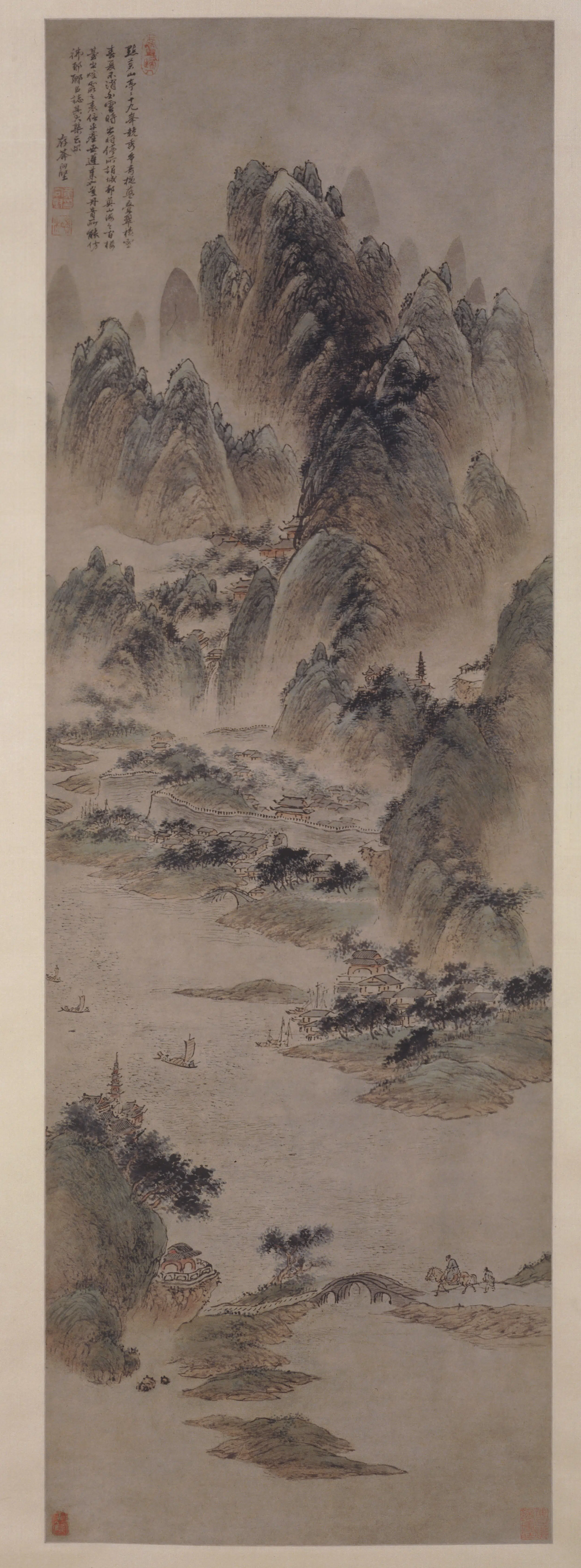 清代【黄向坚】《点苍山色图轴》