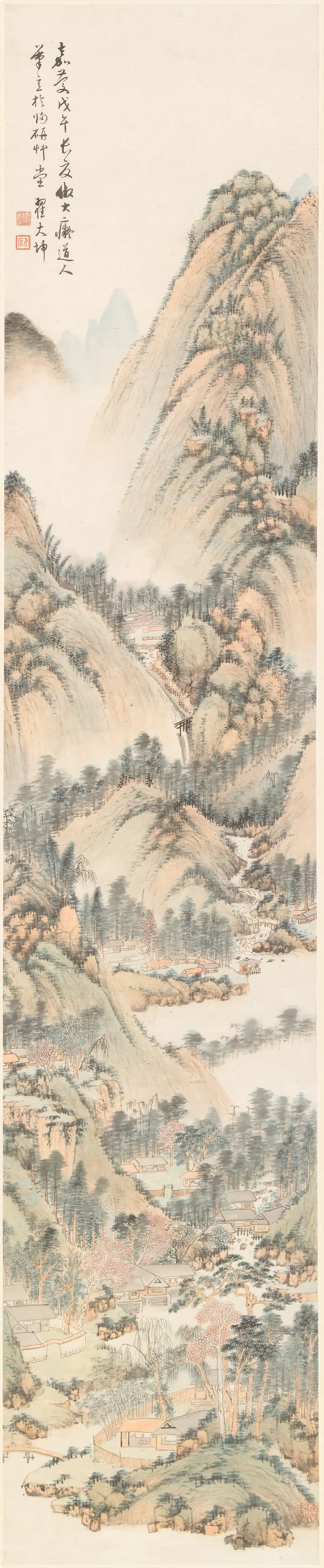清代【翟(瞿)大坤】《山水图轴》 第1张 清代【翟(瞿)大坤】《山水图轴》 第1张