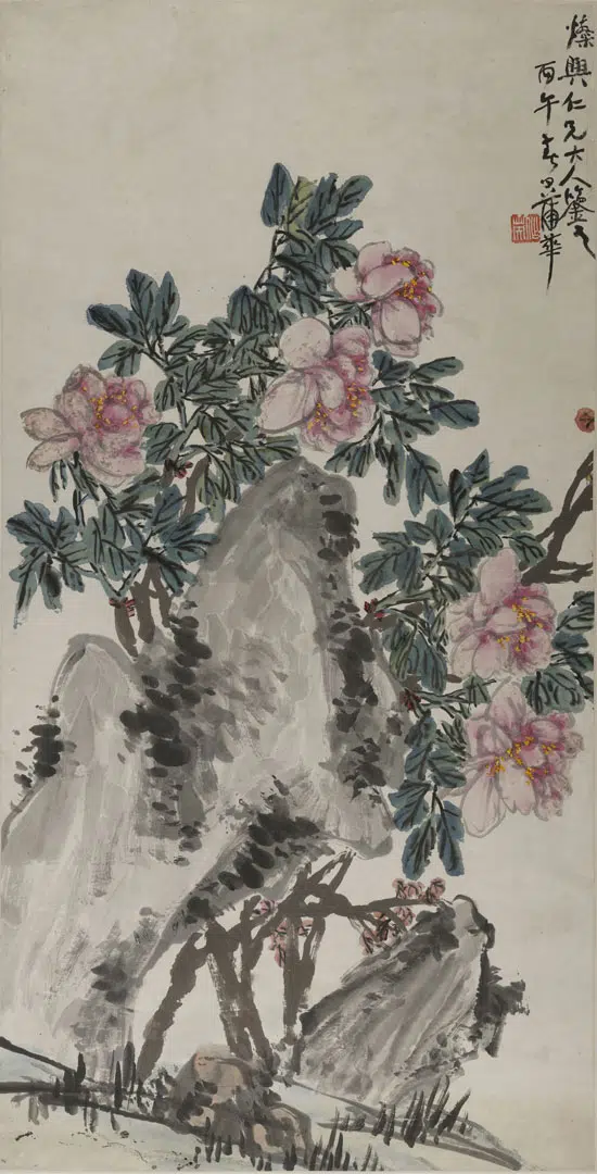 清代【蒲华】《花卉条幅》