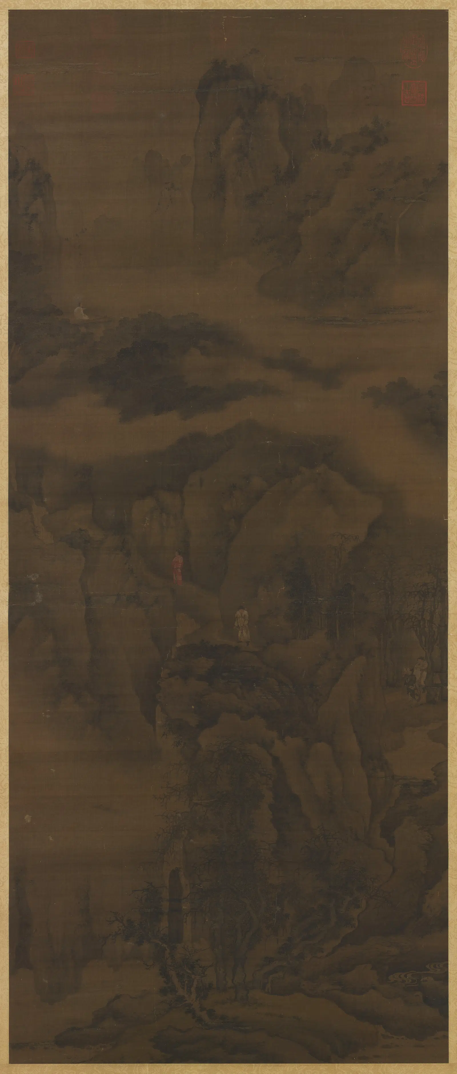 元代《元人画山水图轴》